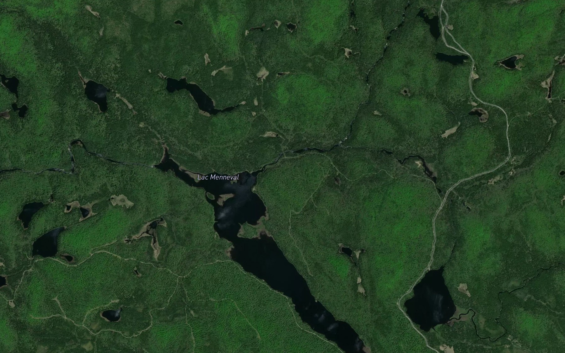 Satellite map of the Lac Menneval