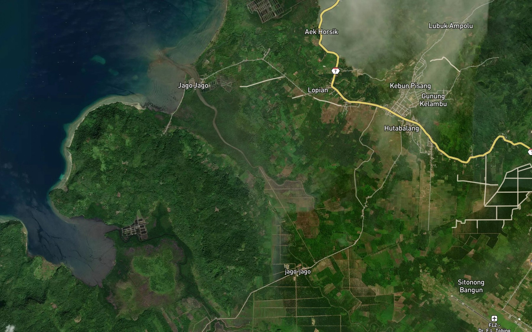 Satellite map of the Aek Hapar