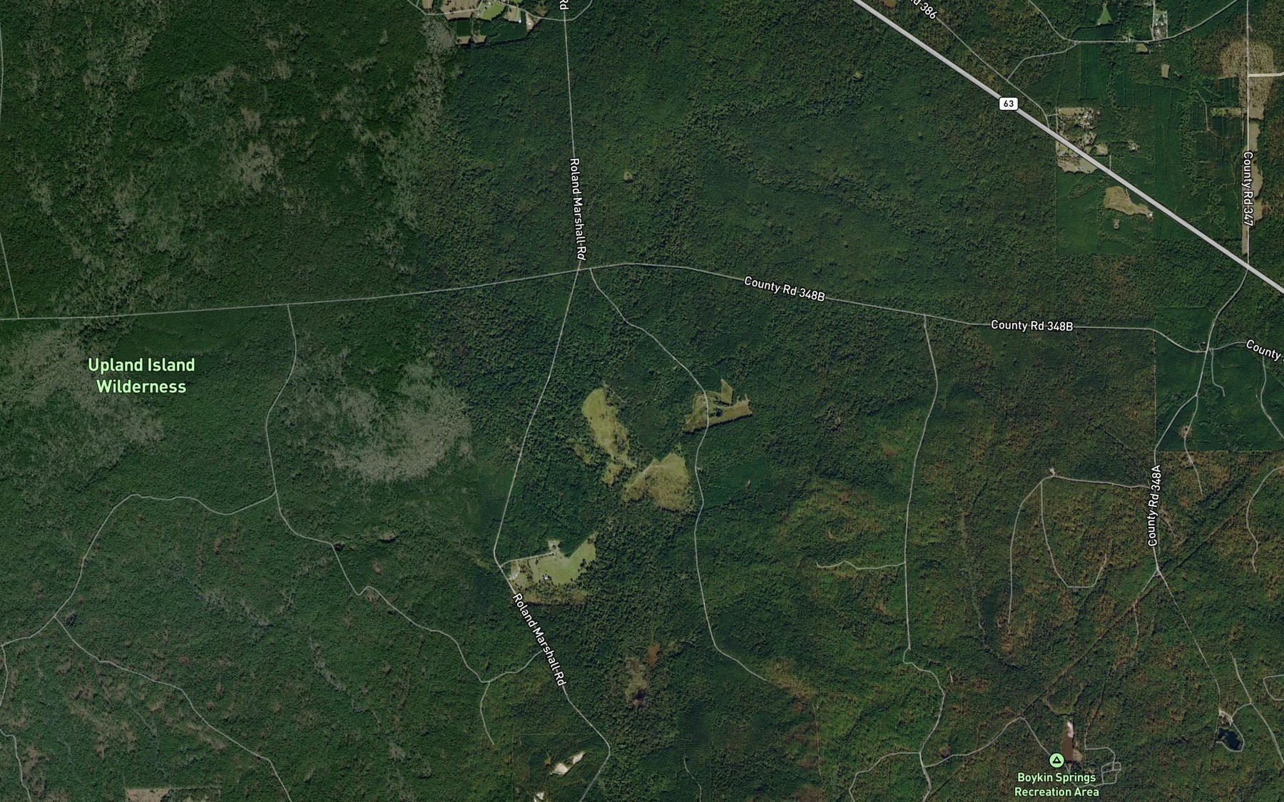 Satellite map of the Holly Branch