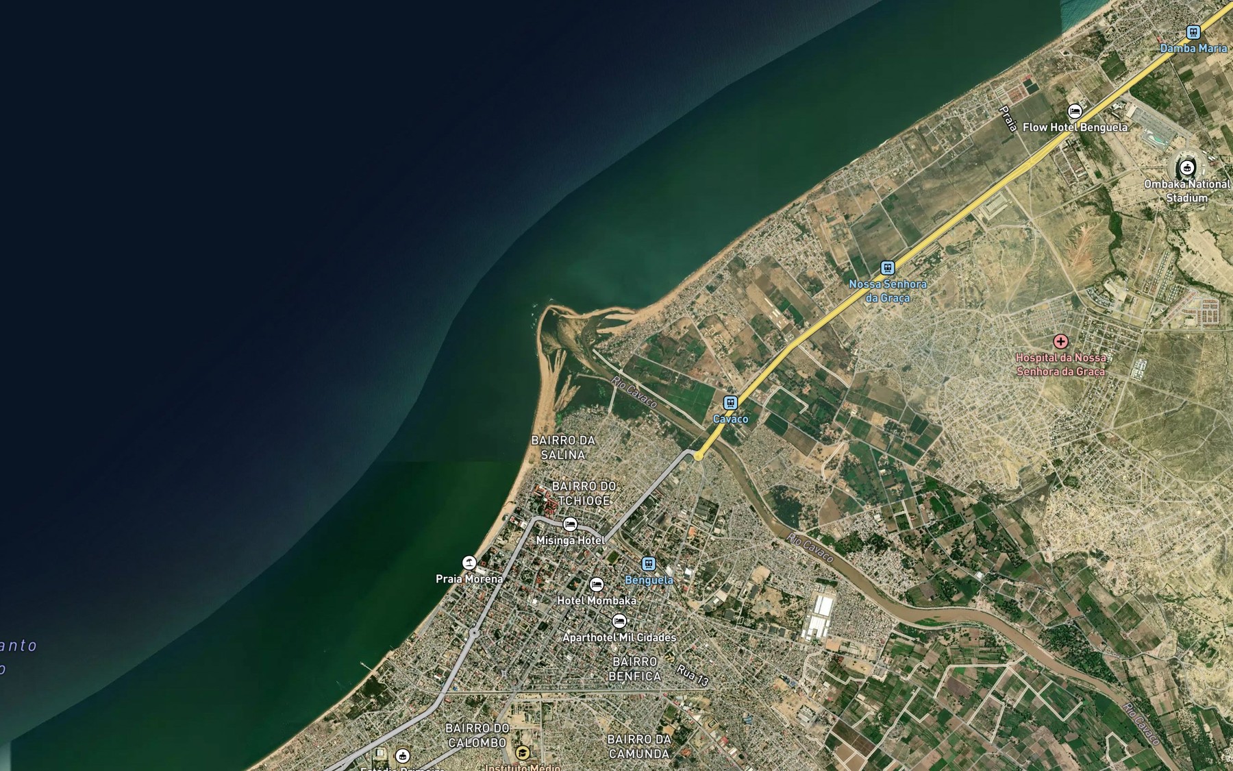 Satellite map of the Cavaco