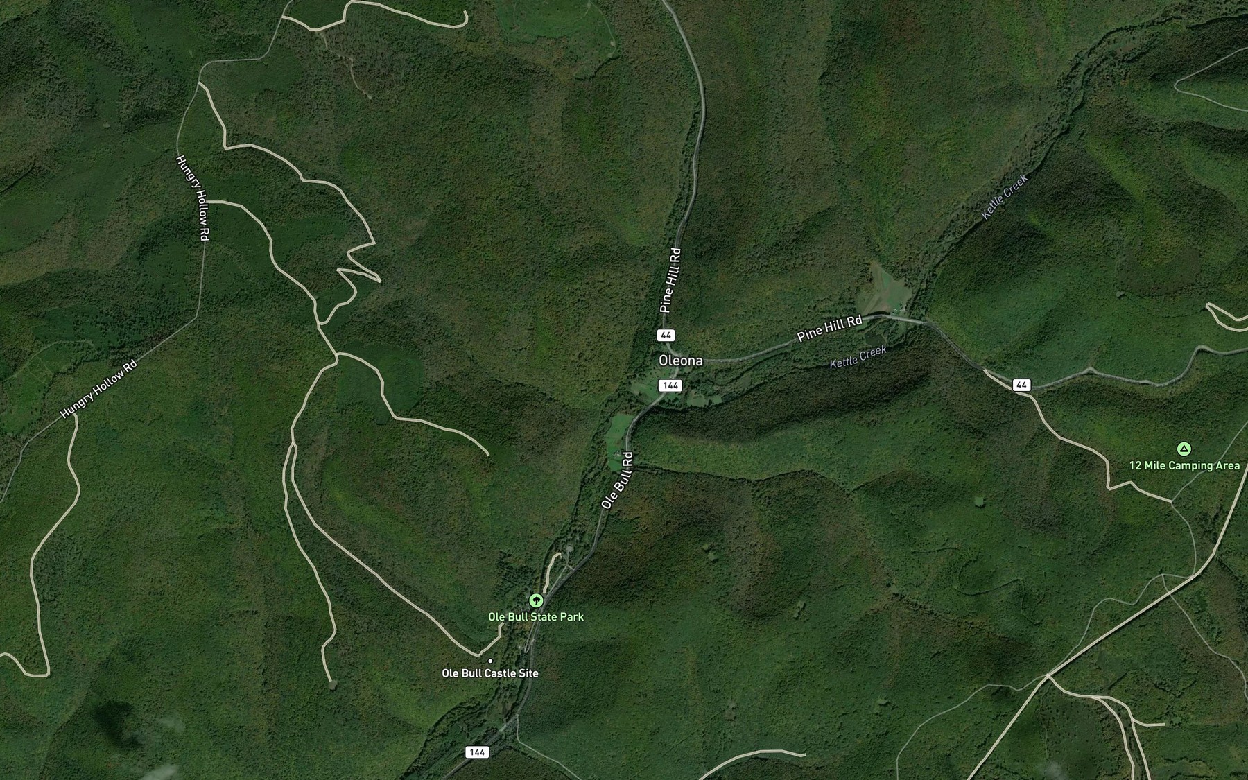 Satellite map of the Little Kettle Creek