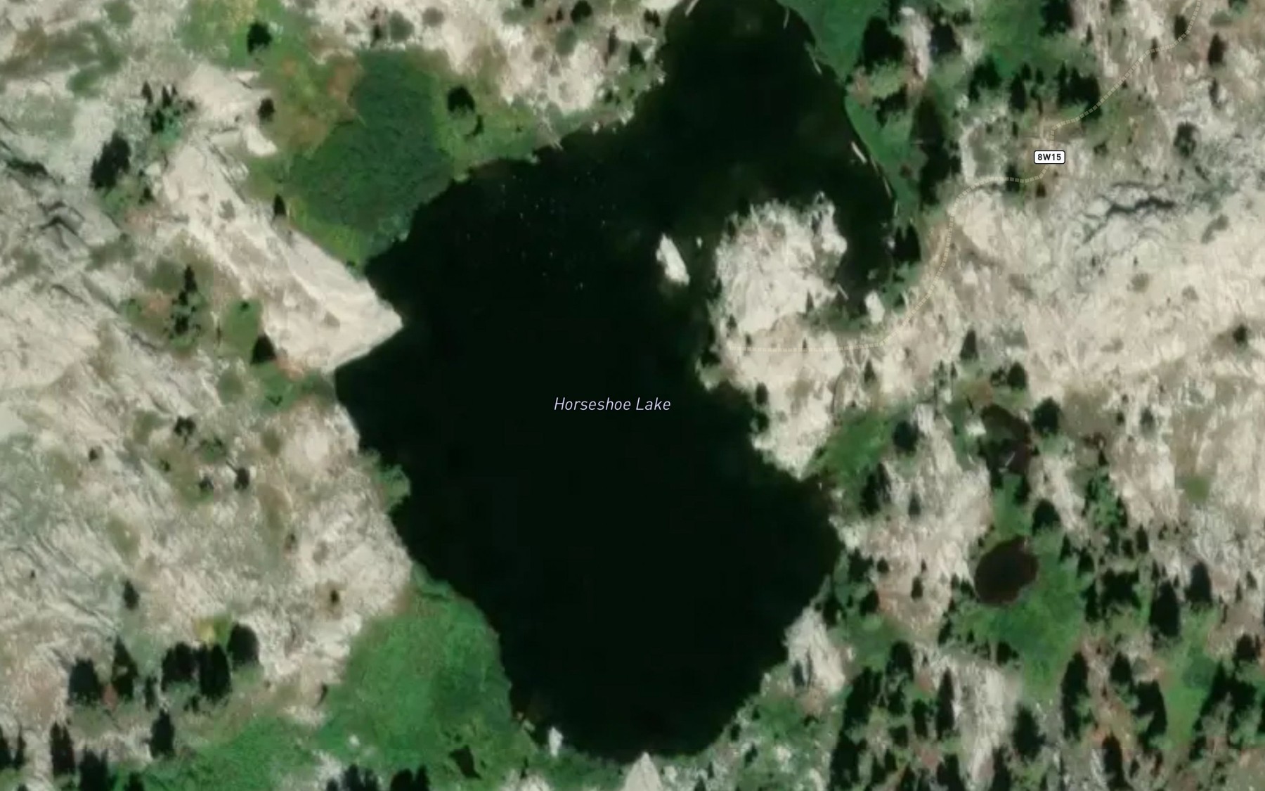 Satellite map of the Horseshoe Lake