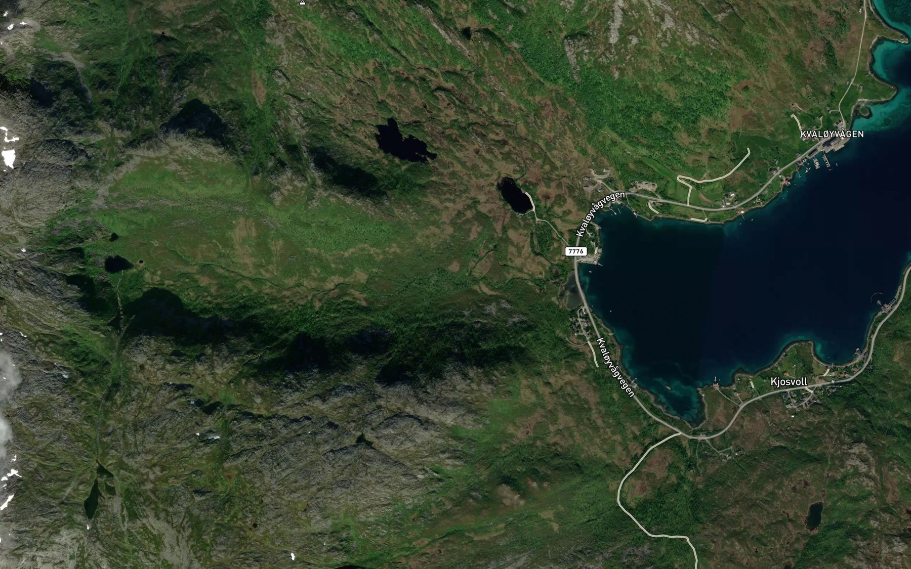 Satellite map of the Kvanntodalelva