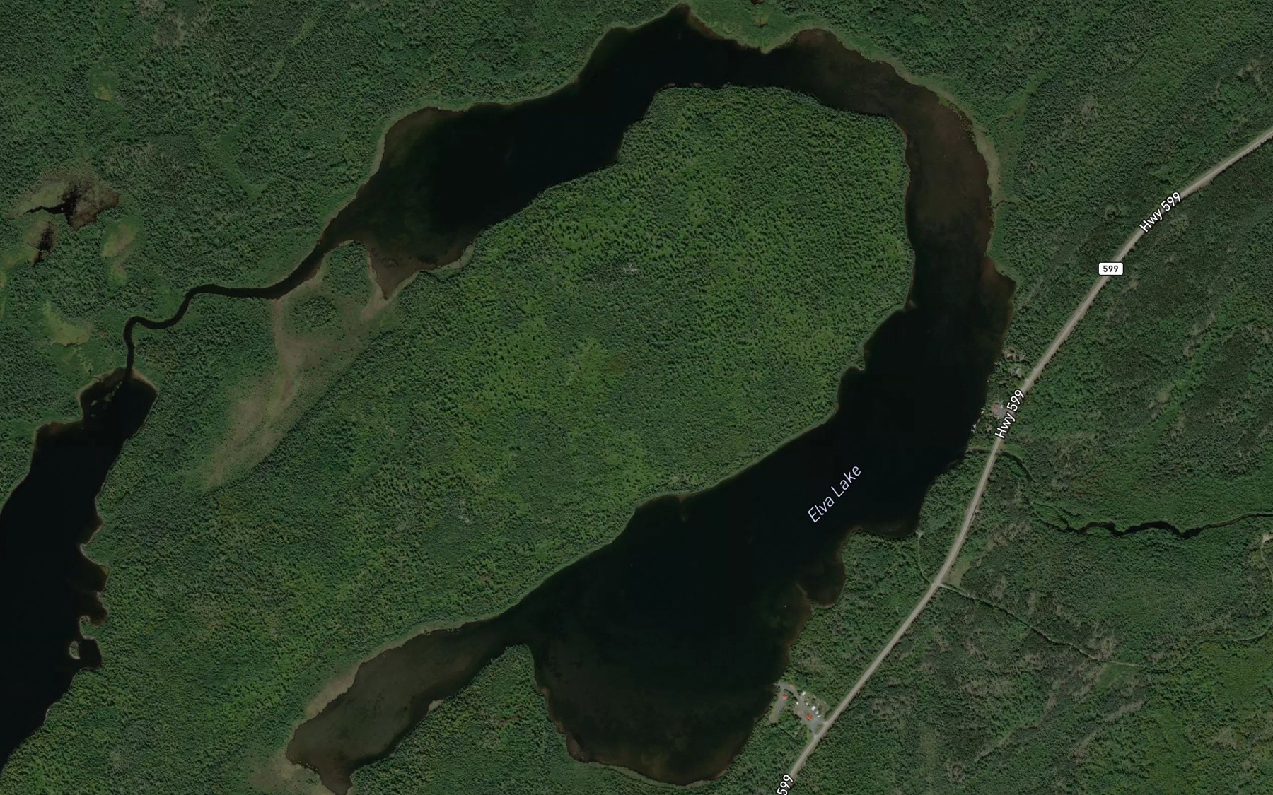 Satellite map of the Elva Lake