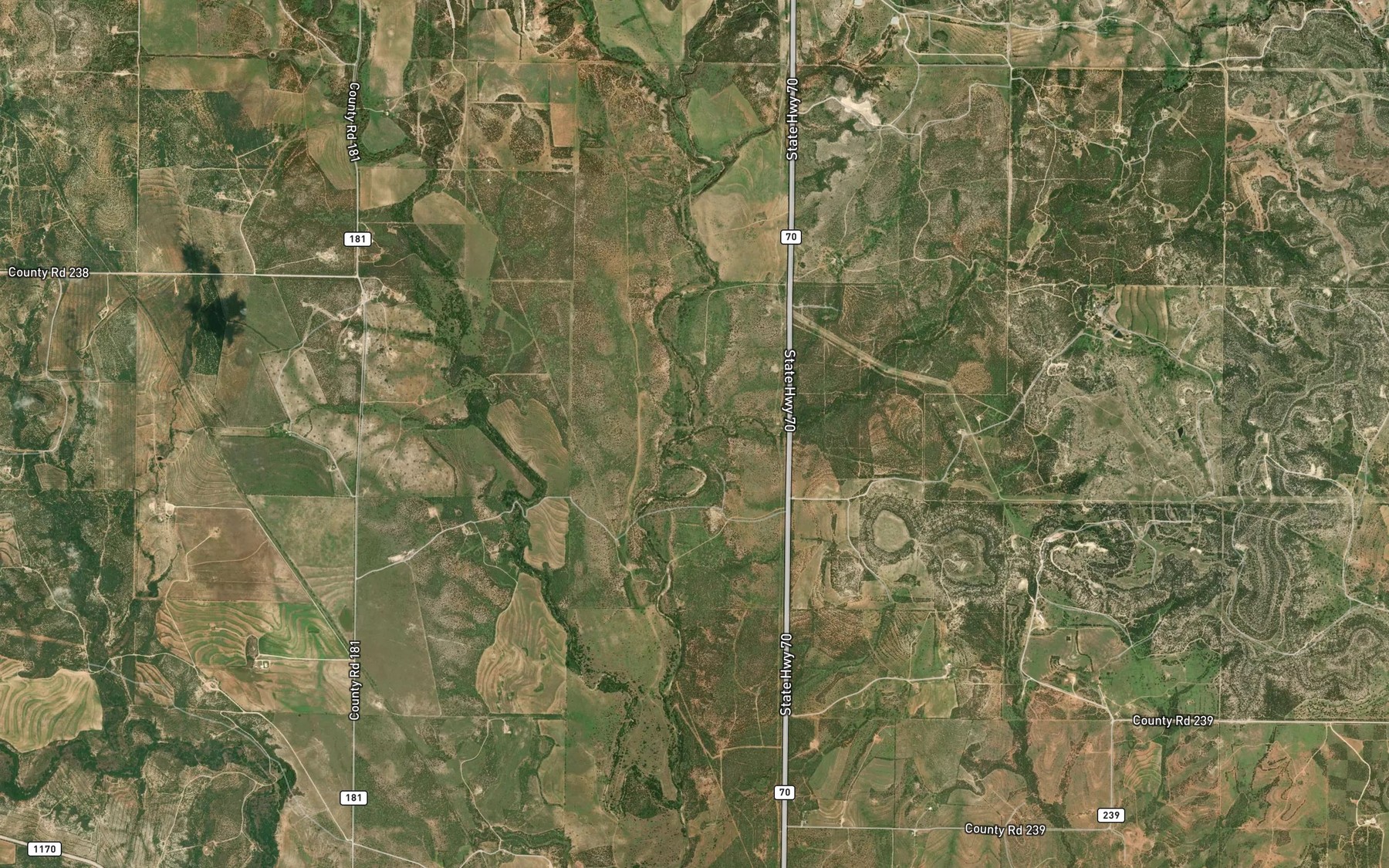 Satellite map of the Cottonwood Creek