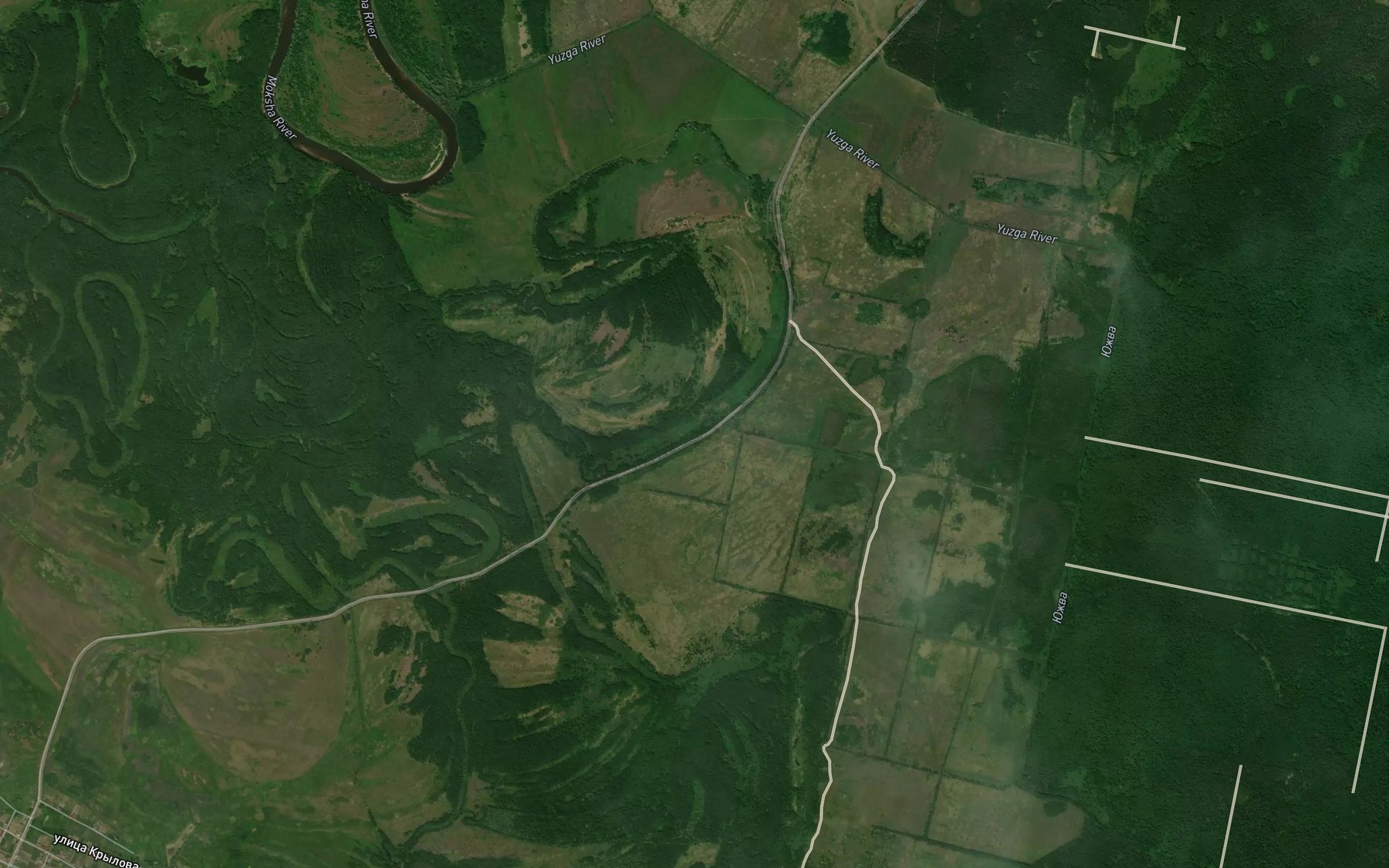 Satellite map of the Yuzhva
