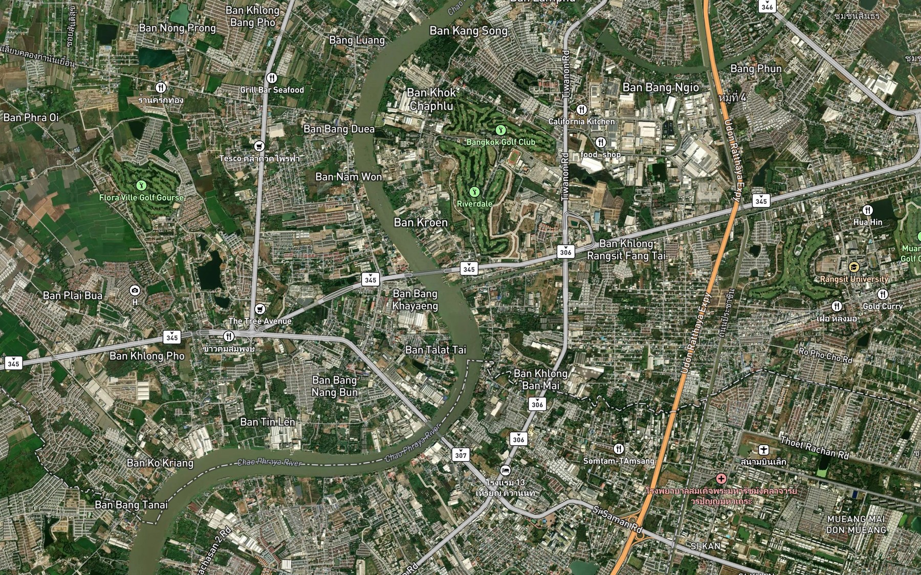 Satellite map of the Khlong Rangsit Prayunrasak