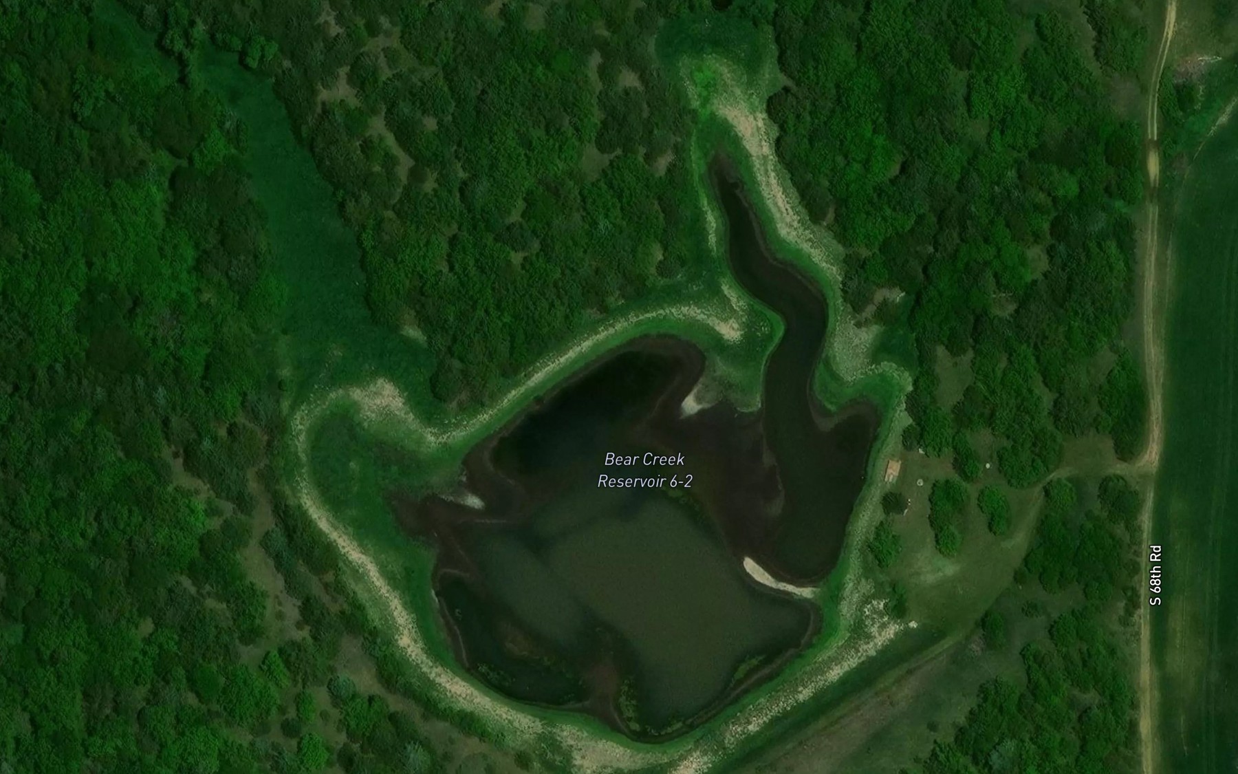 Satellite map of the Bear Creek Reservoir 6-2