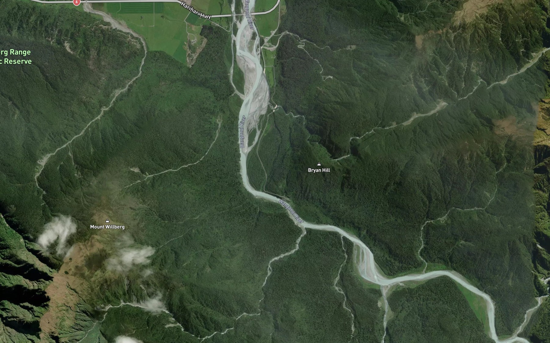Satellite map of the Incense Creek