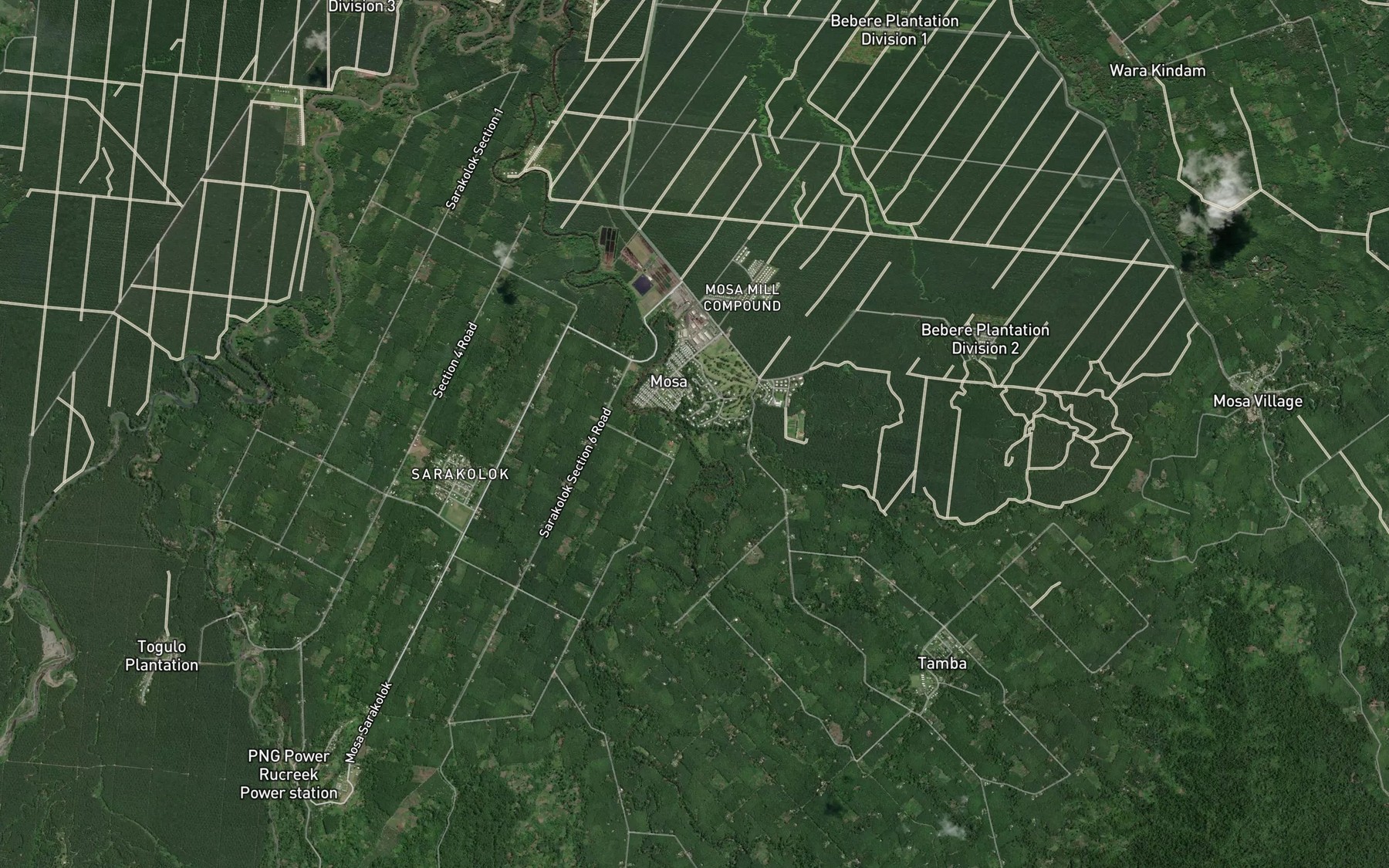 Satellite map of the Porlip Creek