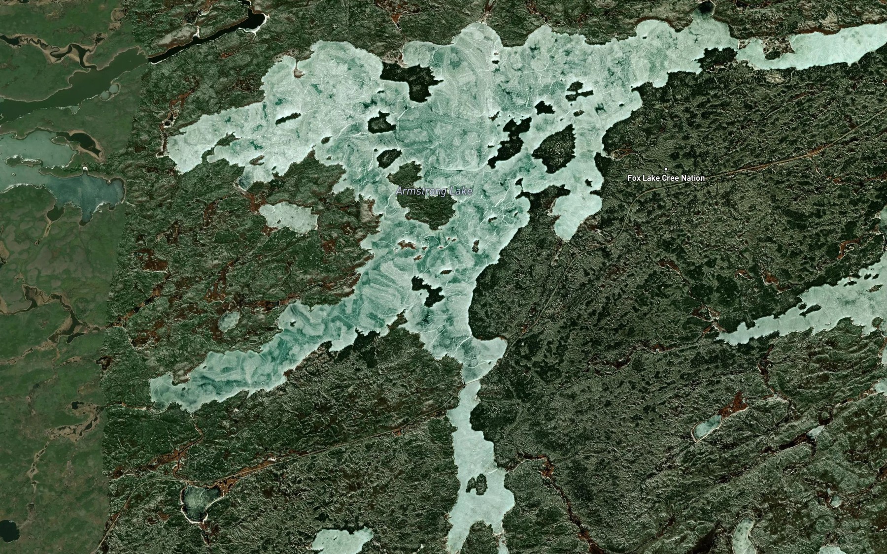 Satellite map of the Armstrong Lake
