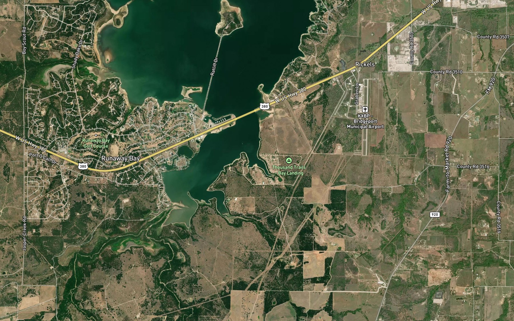 Satellite map of the Hackberry Slough