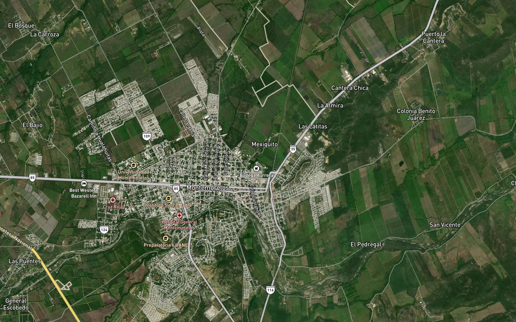 Satellite map of the Mexiquito