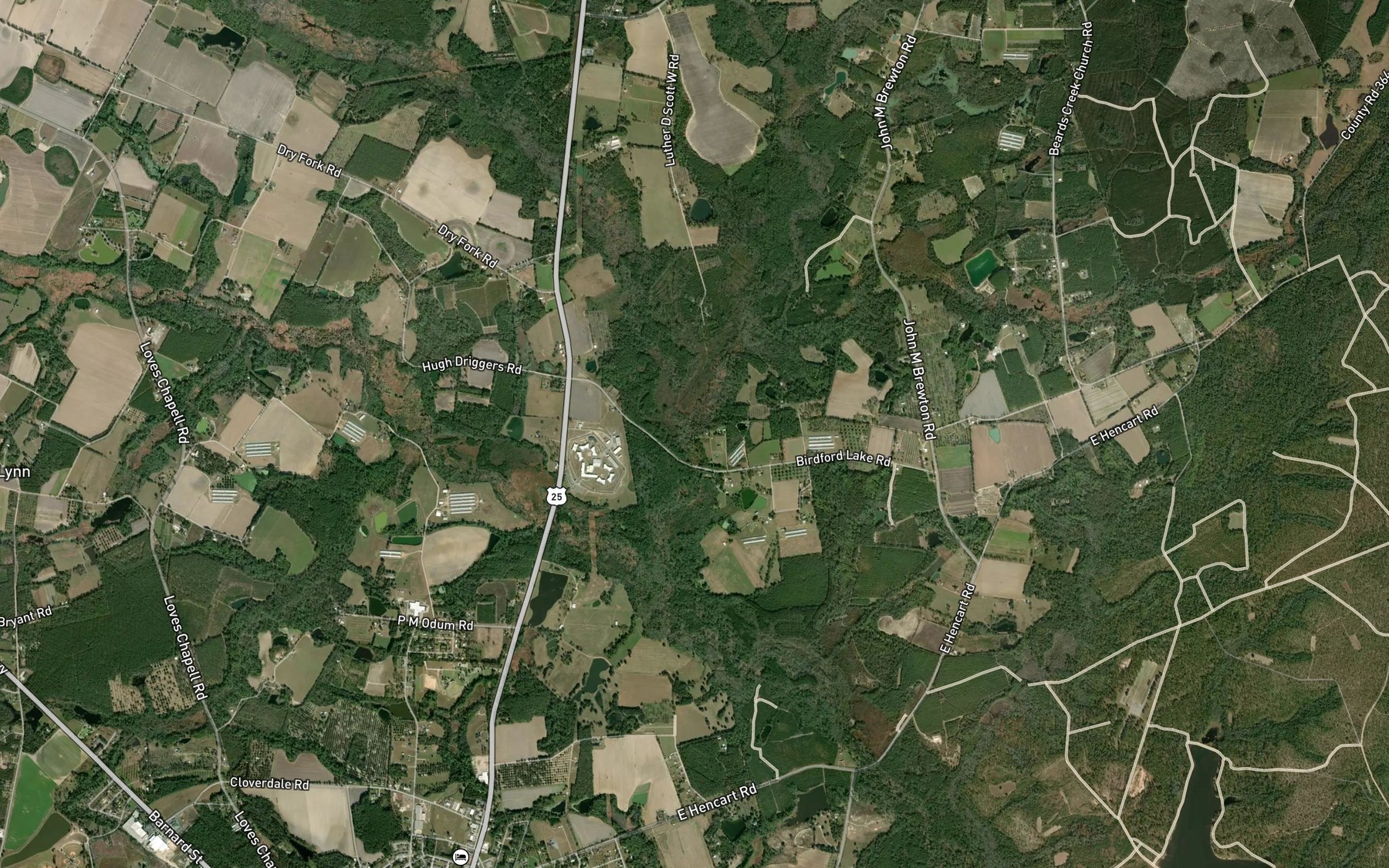 Satellite map of the Blocker Creek