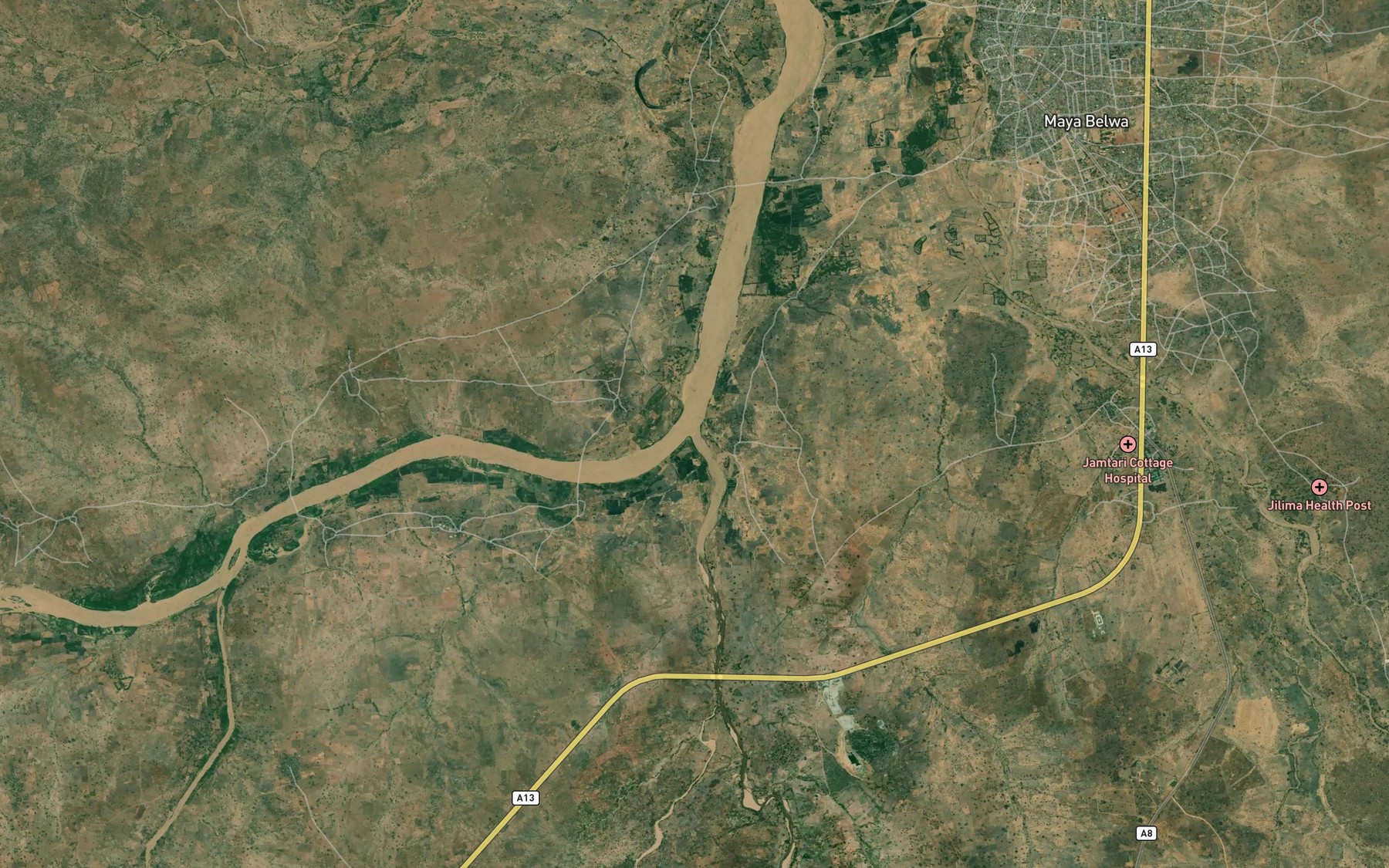 Satellite map of the River Faran