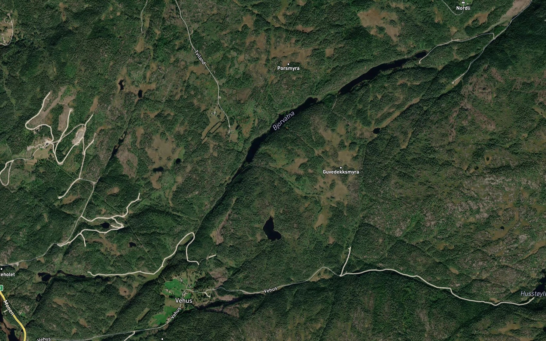 Satellite map of the Holebekken
