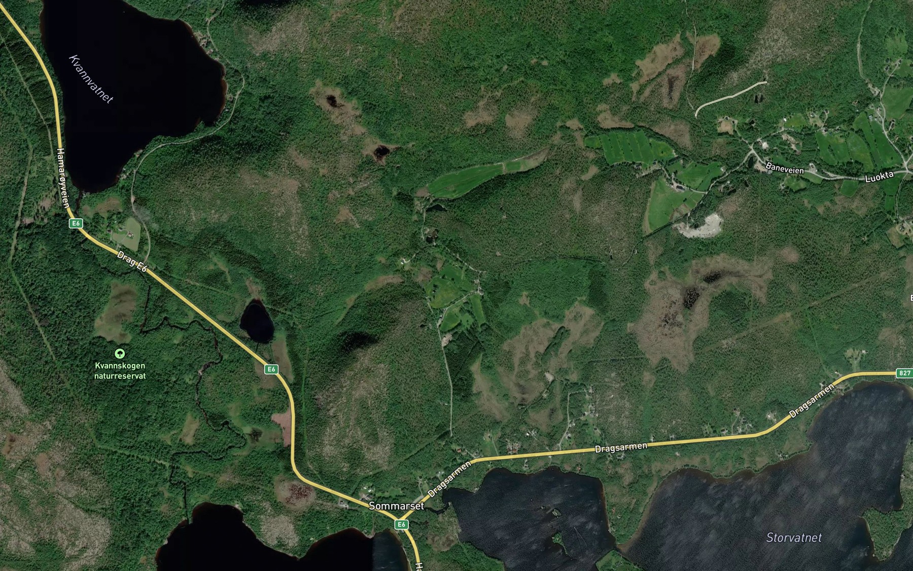 Satellite map of the Trettbakkelva