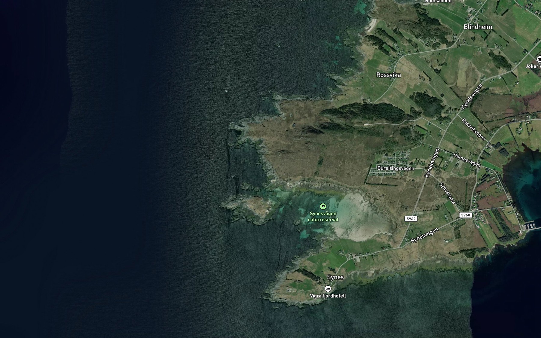 Satellite map of the Klomra