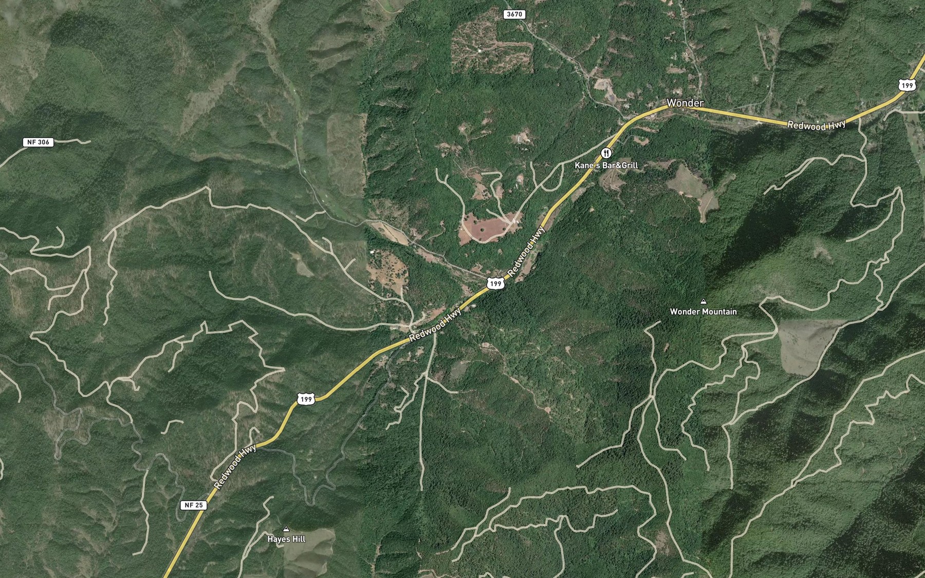 Satellite map of the Slate Creek