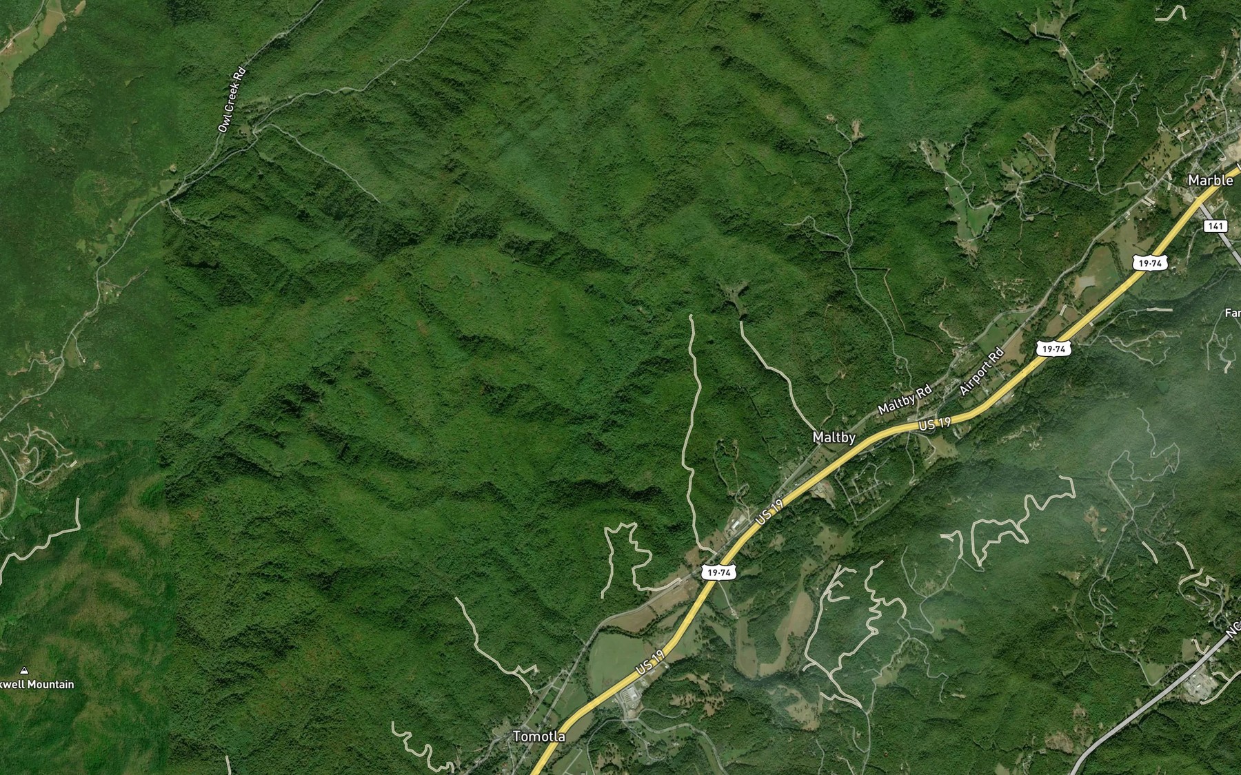 Satellite map of the Sawmill Branch