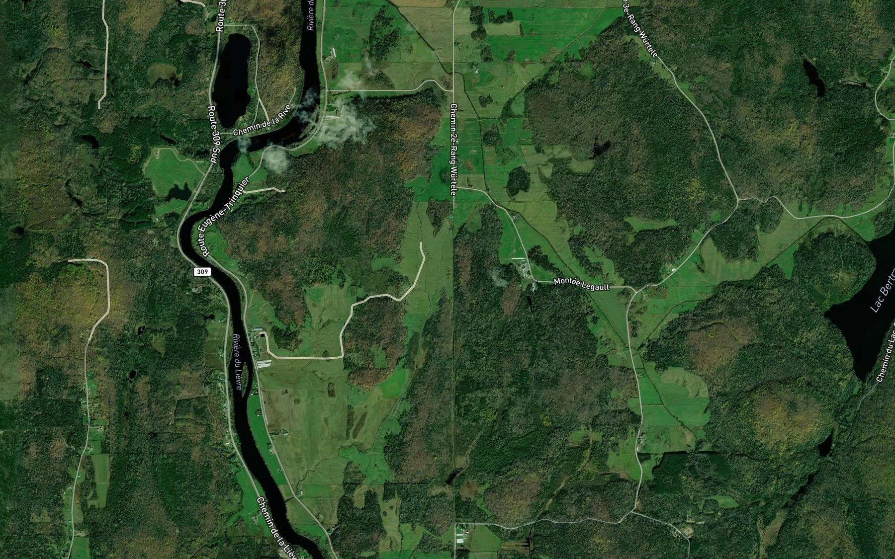 Satellite map of the Branche Brisebois-Prevost