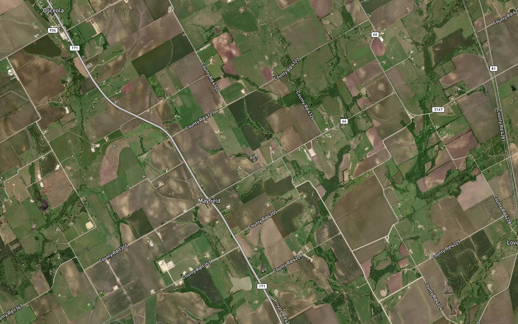 Satellite map of the Grade Stabilization Structure 106 Reservoir