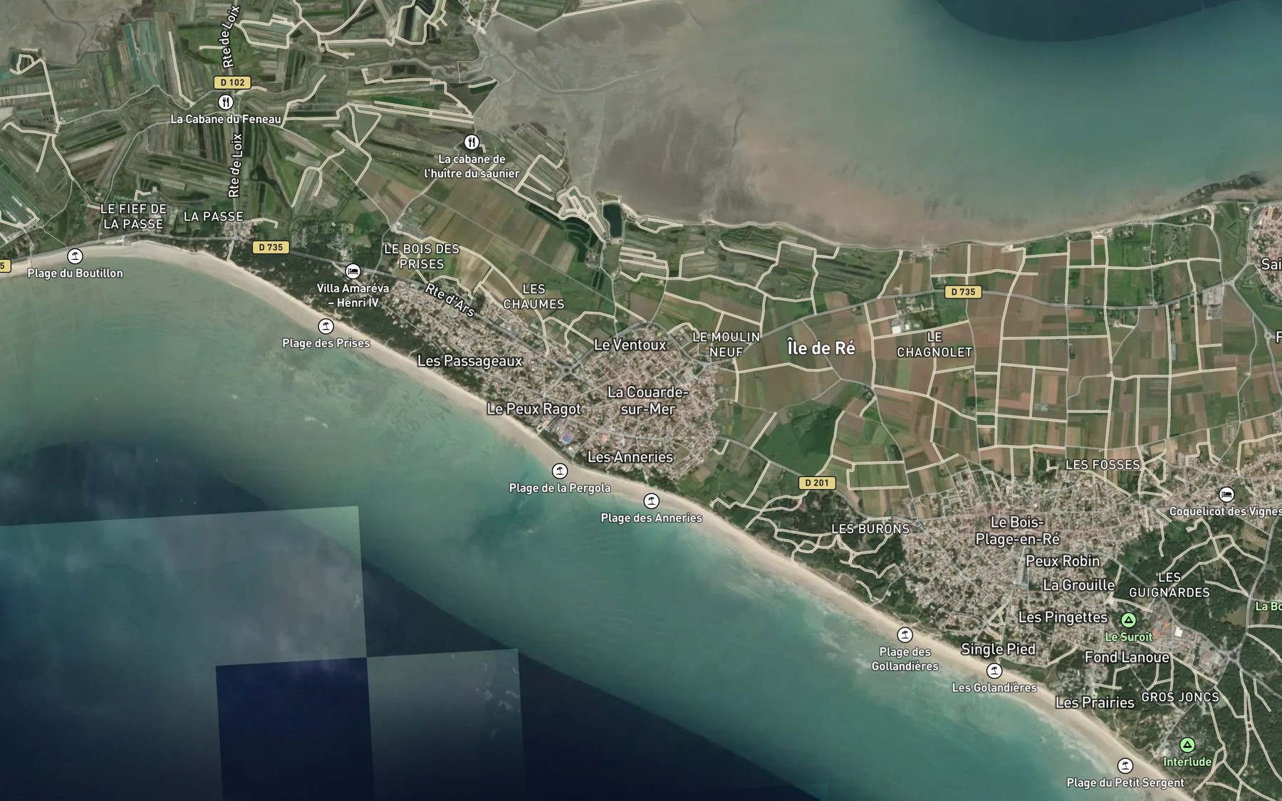 Satellite map of the Fosse de Loix