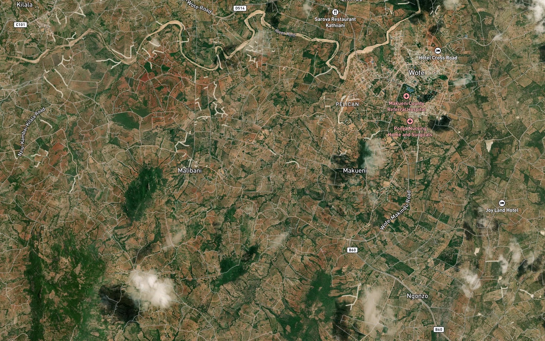 Satellite map of the Kavingoni
