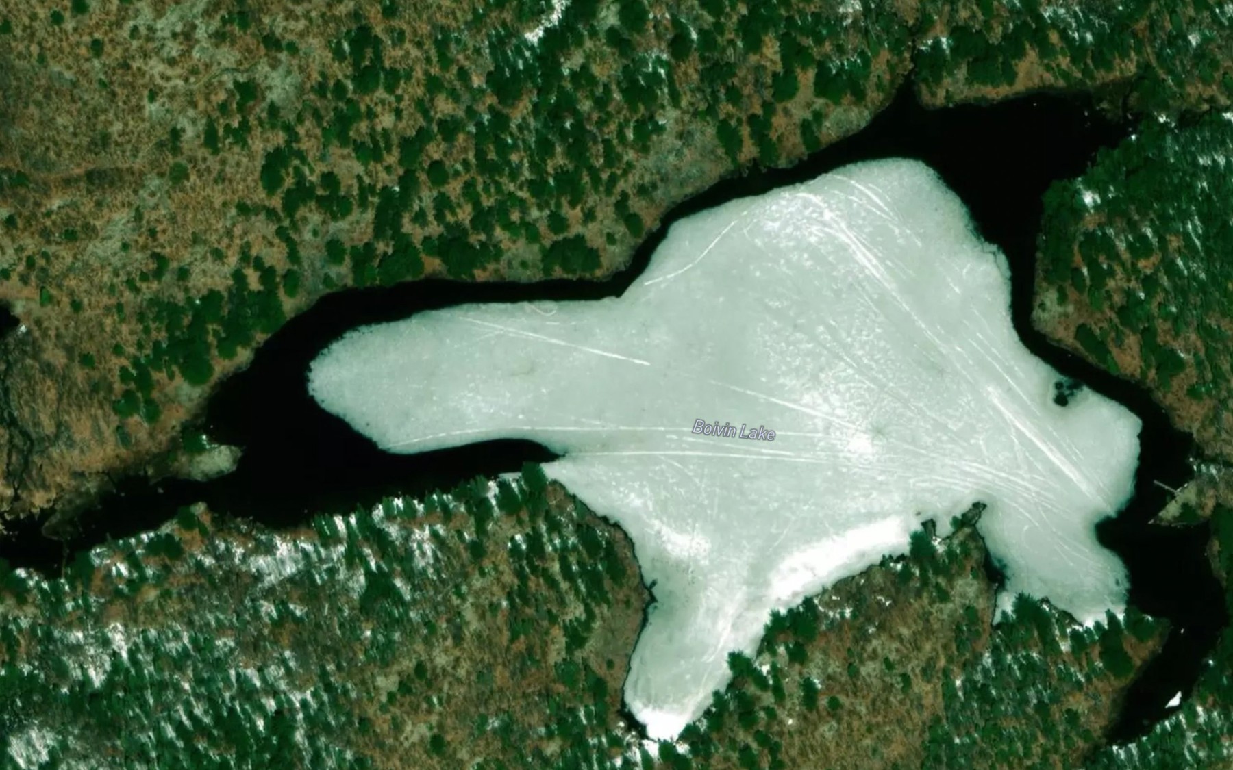 Satellite map of the Boivin Lake