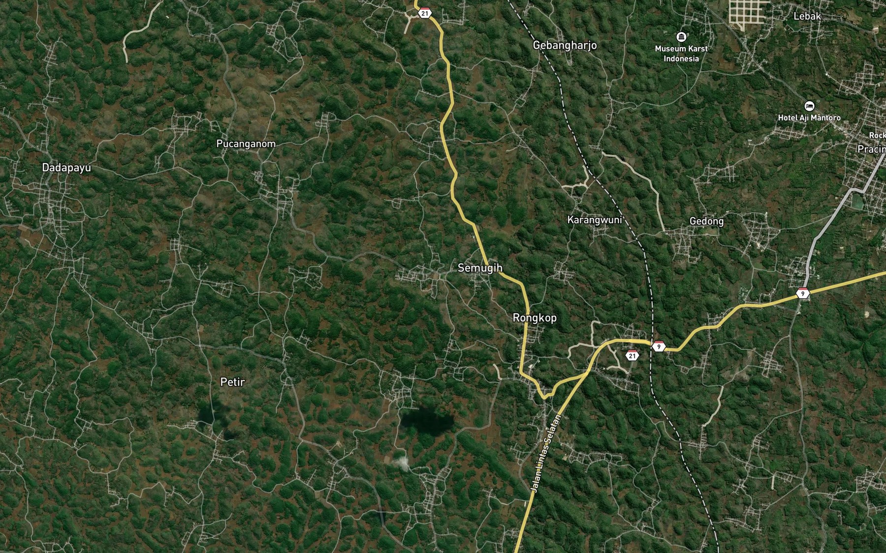 Satellite map of the Telaga Semugih
