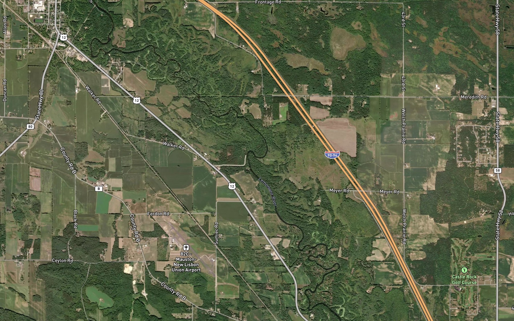 Satellite map of the Little Dells