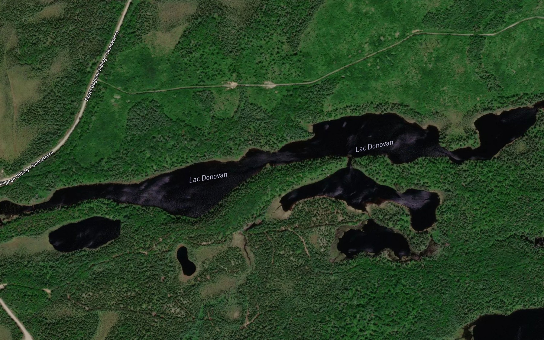 Satellite map of the Lac Donovan