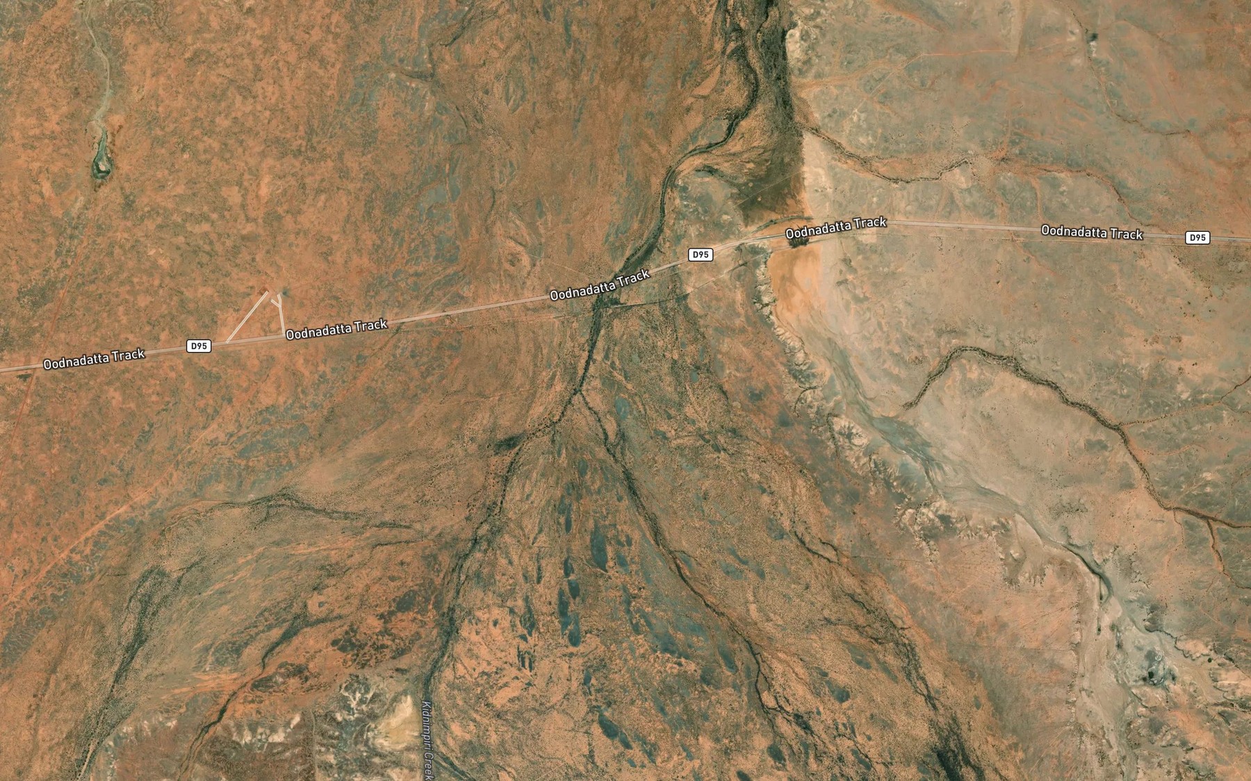 Satellite map of the Flat Hill Creek