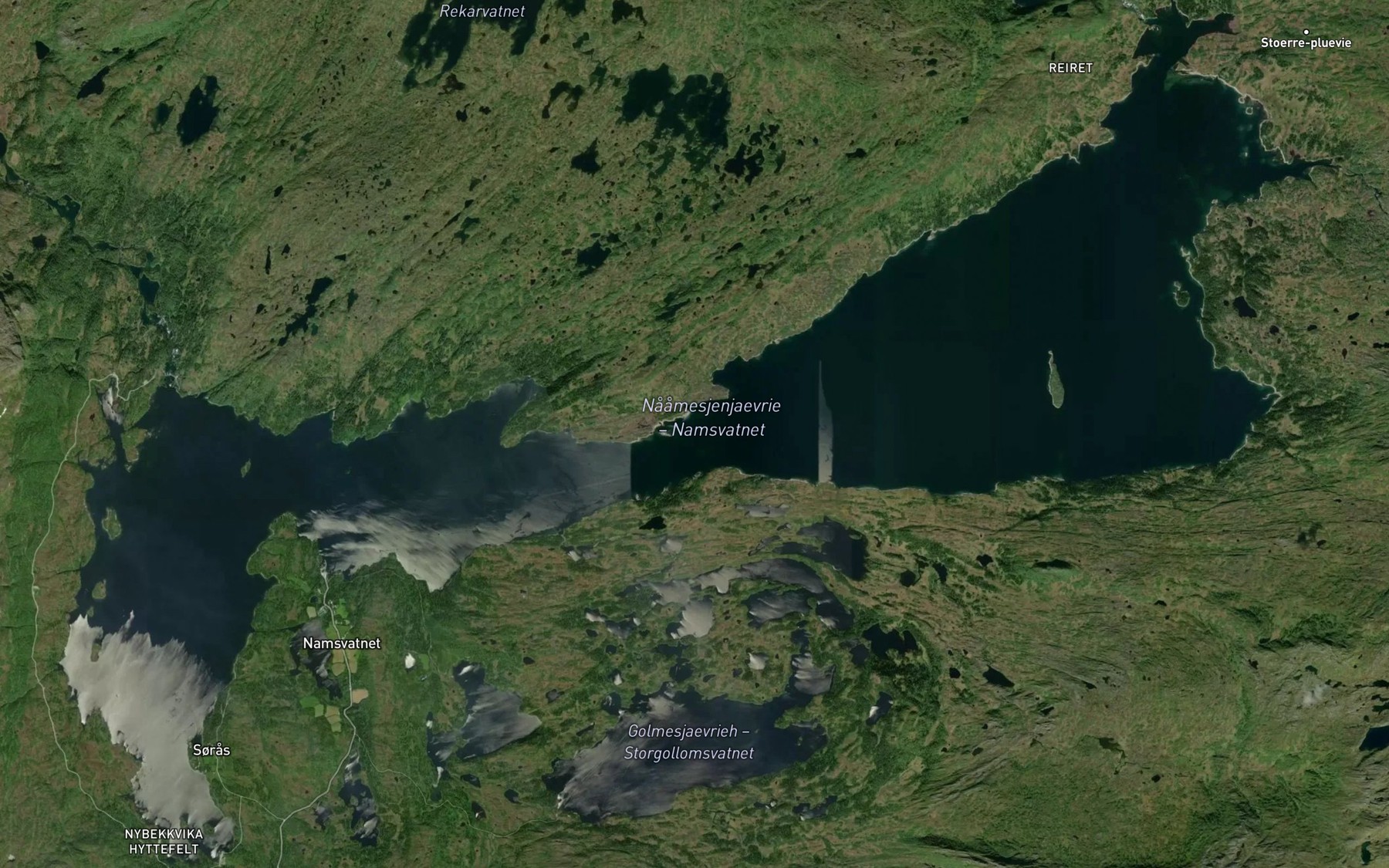 Satellite map of the Namsvatnet