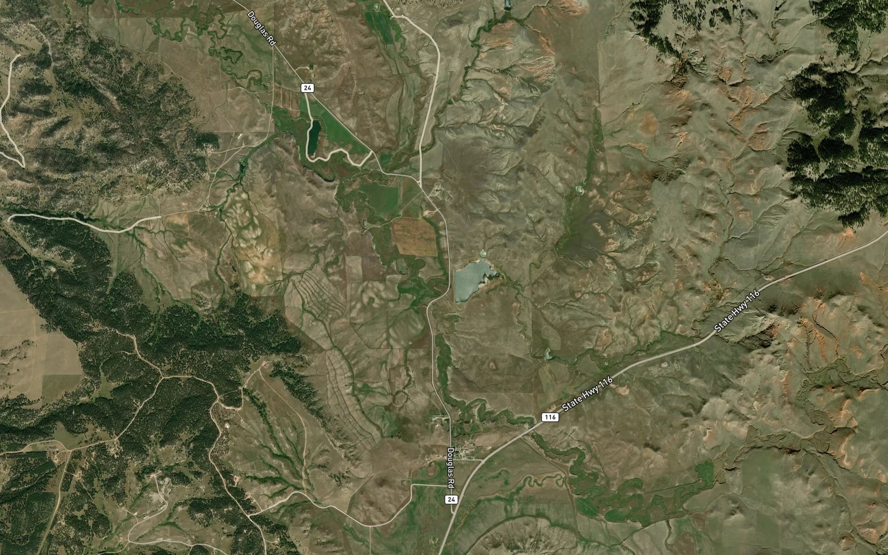 Satellite map of the Spring Branch Development Company Reservoir