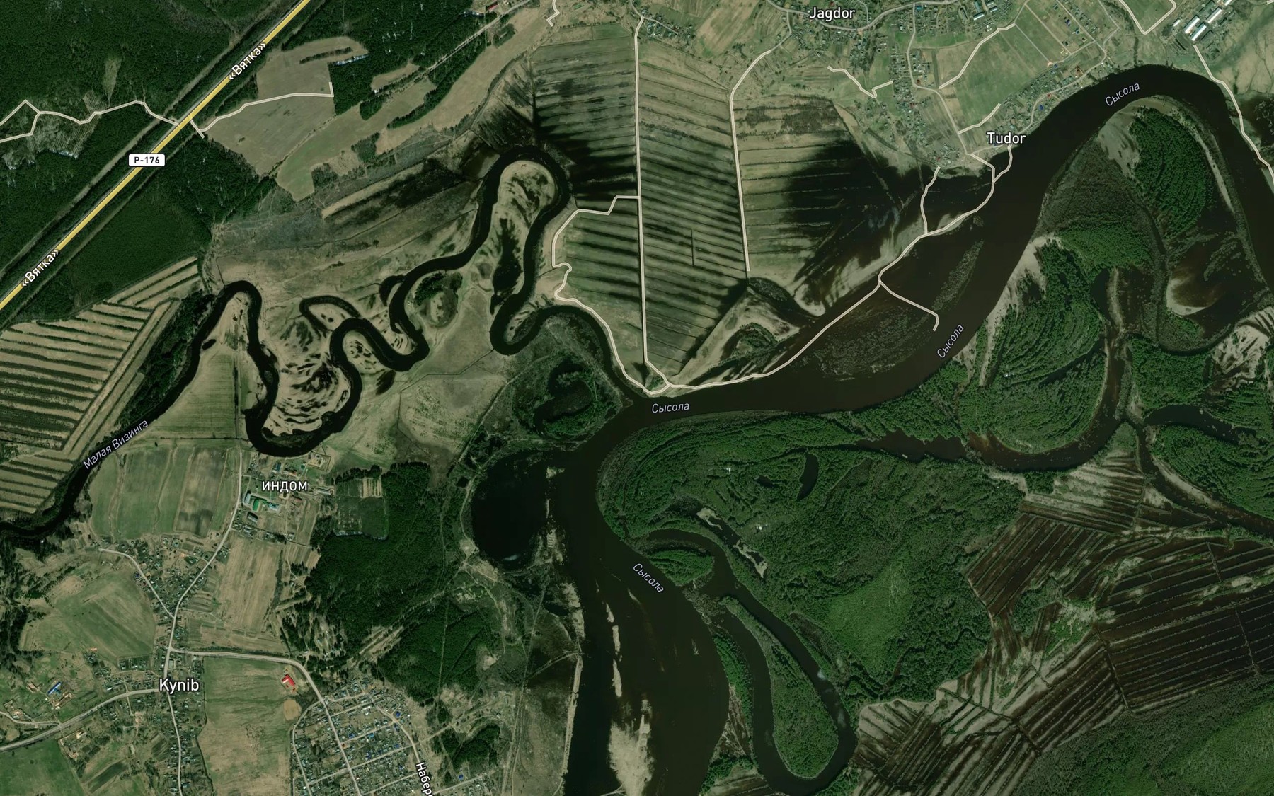 Satellite map of the Malaya Vizinga