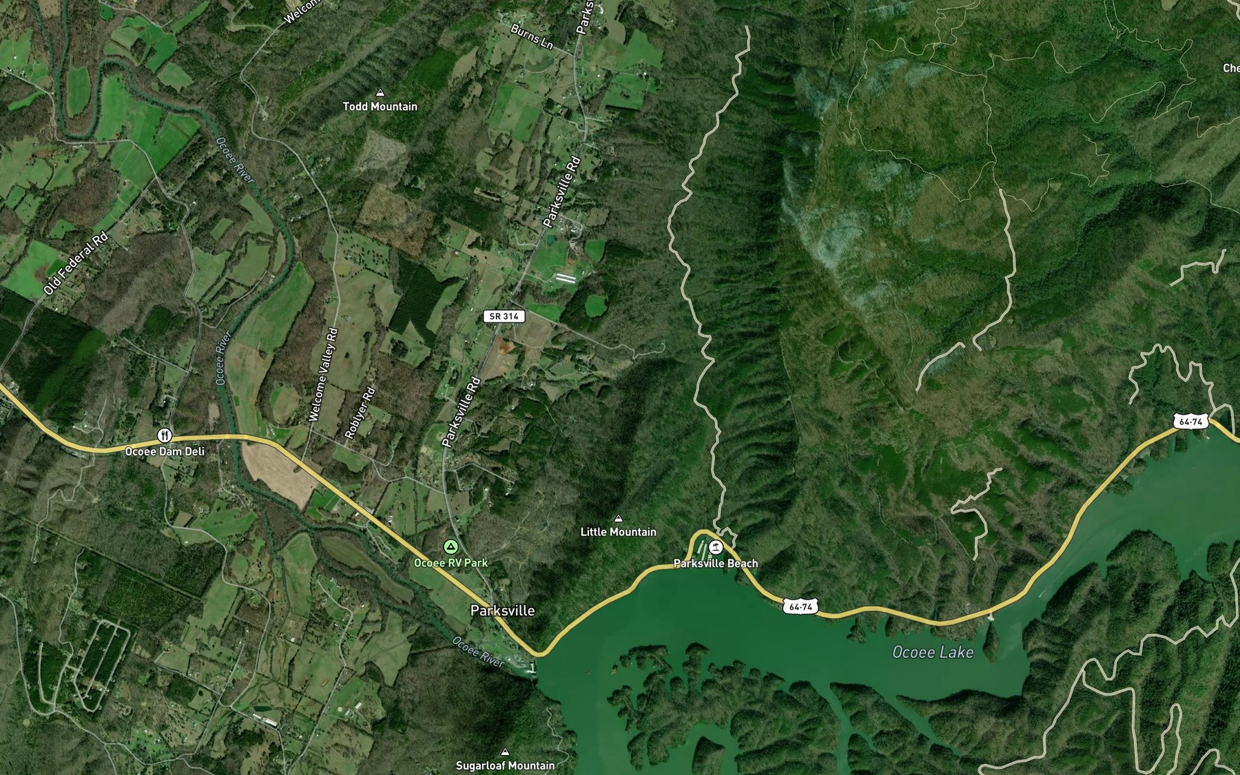 Satellite map of the Ryner Spring