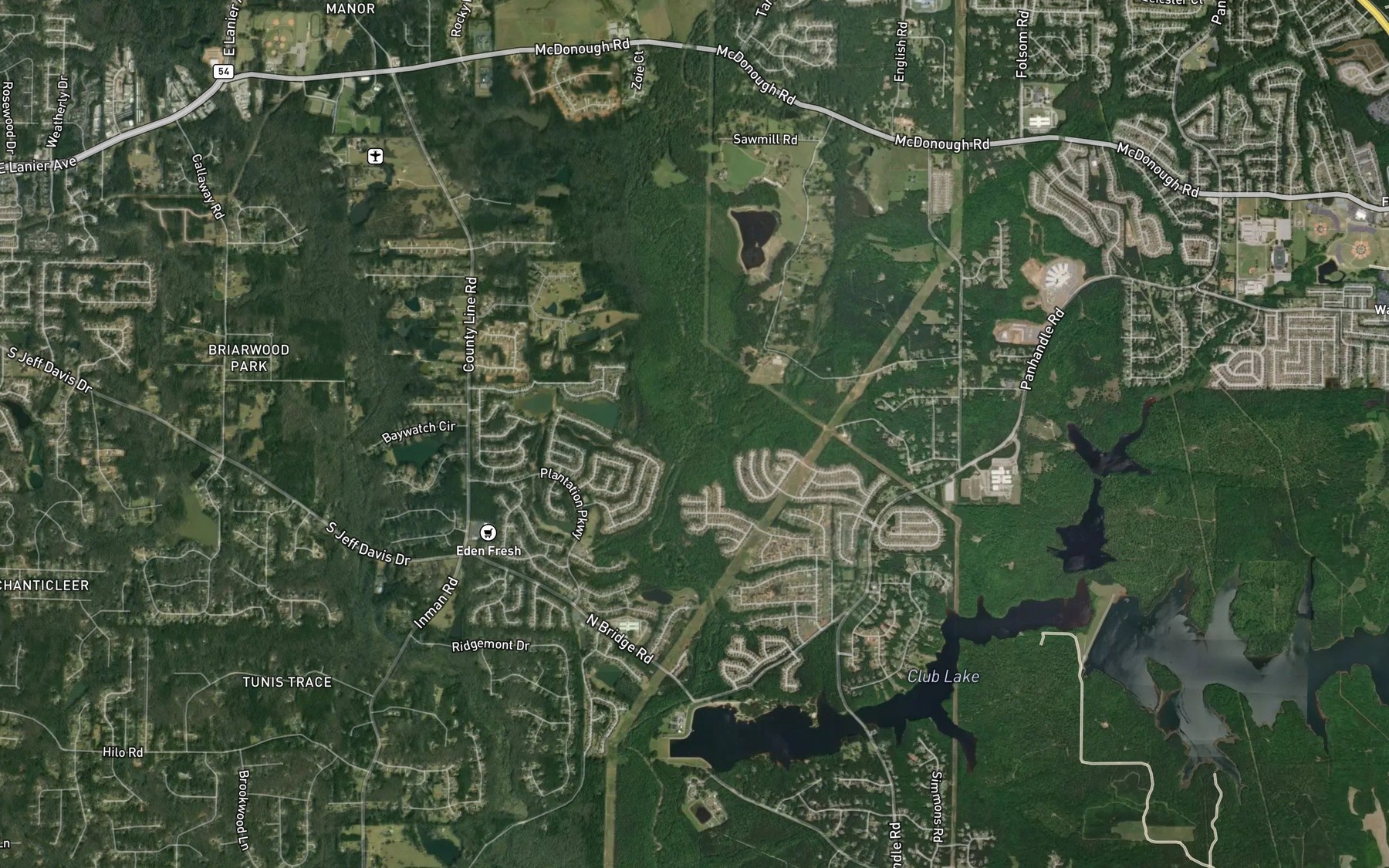 Satellite map of the Hurricane Creek