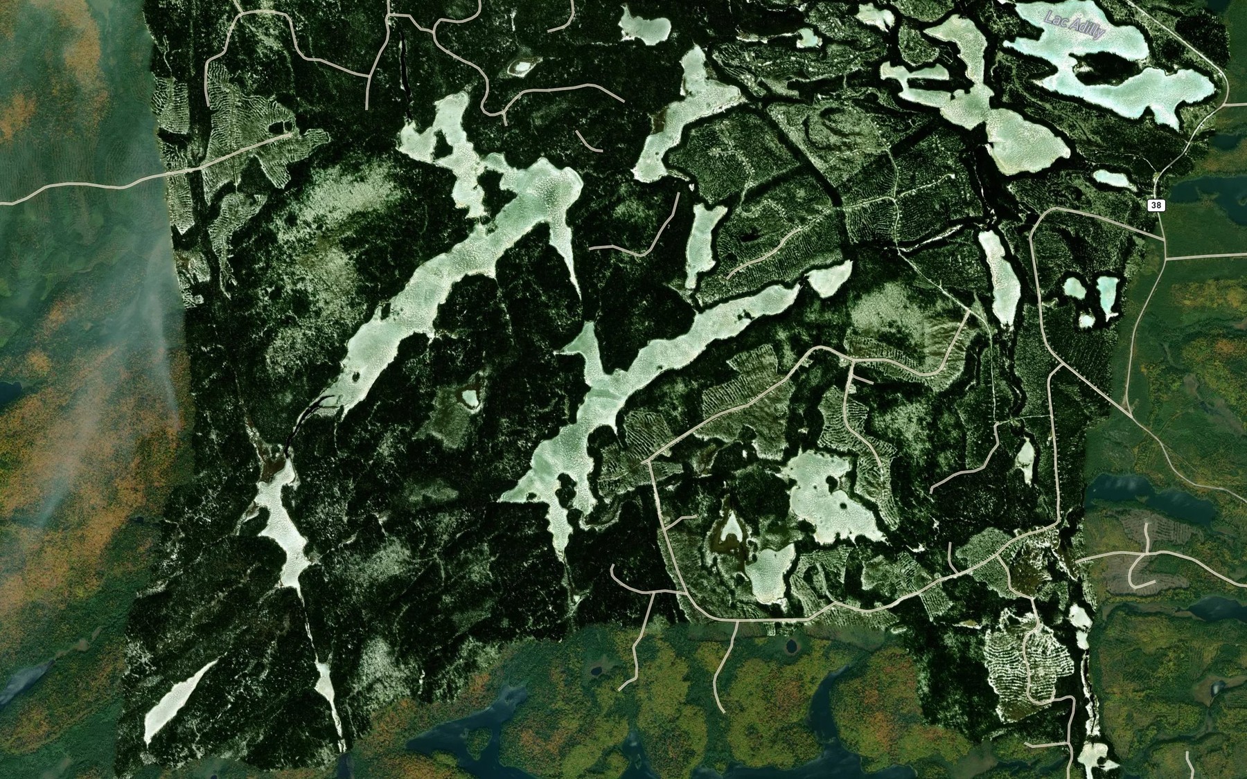 Satellite map of the Lac Bardais