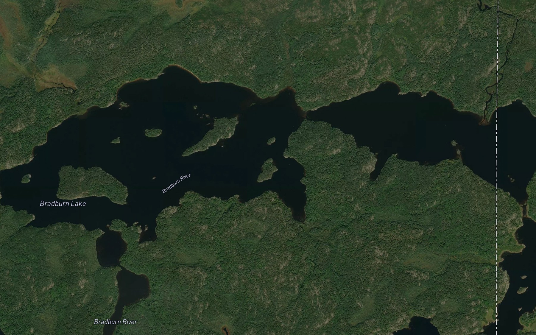Satellite map of the Bradburn Lake