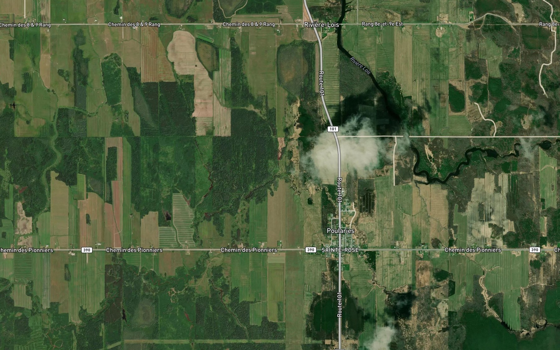 Satellite map of the Branche Hamelin
