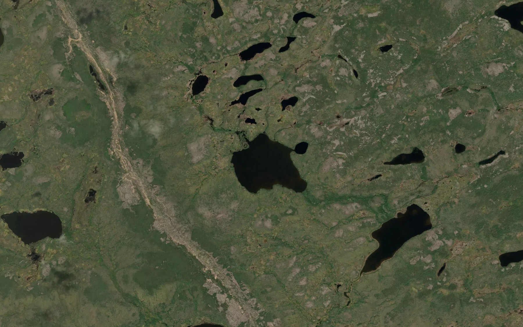 Satellite map of the Stodgell Lake