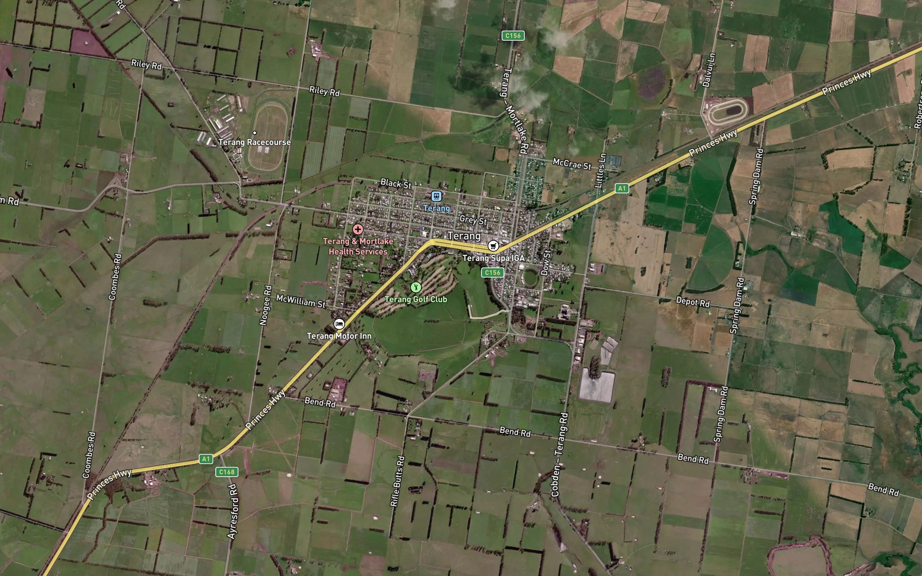 Satellite map of the Lake Terang