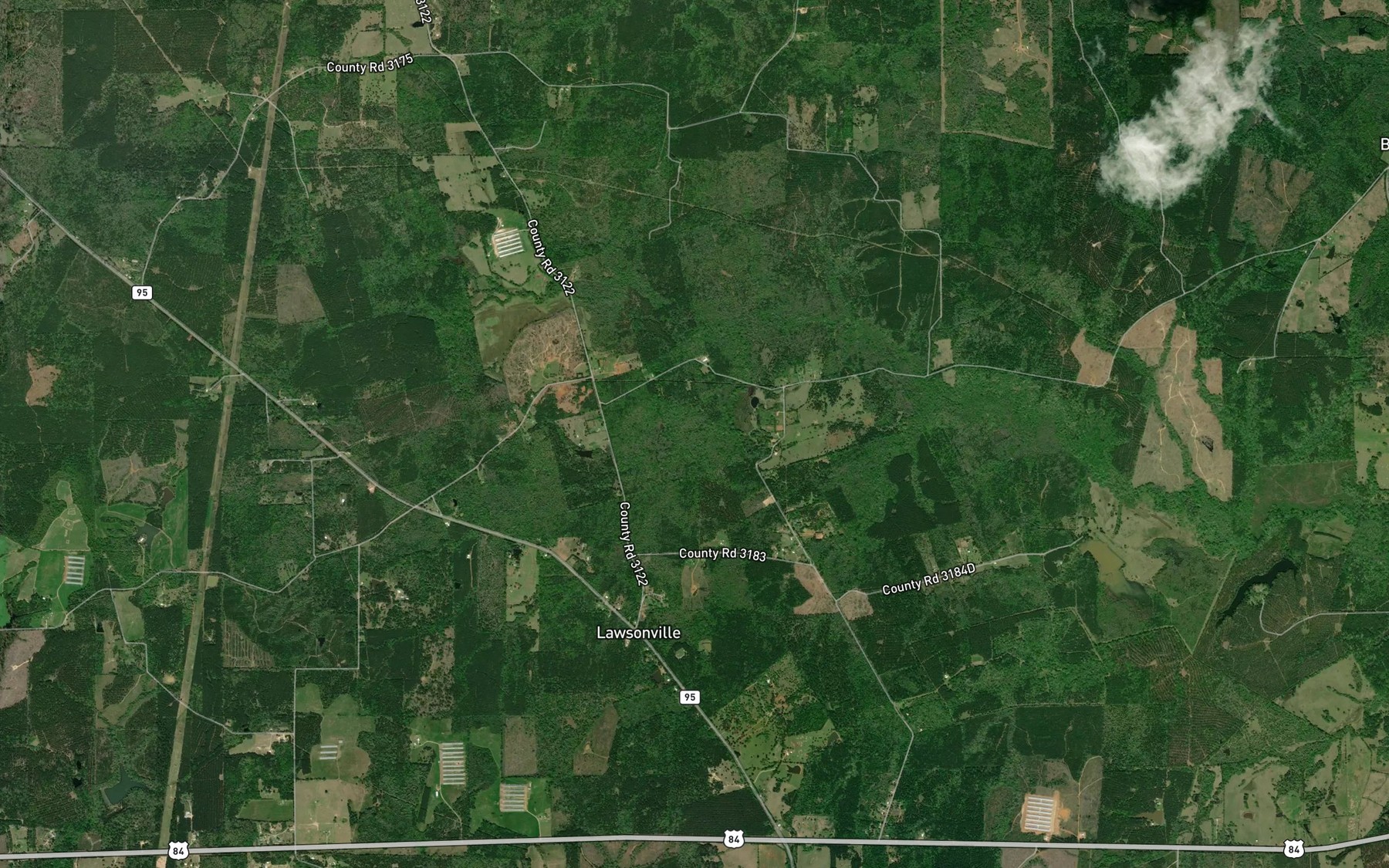 Satellite map of the Hodge Branch