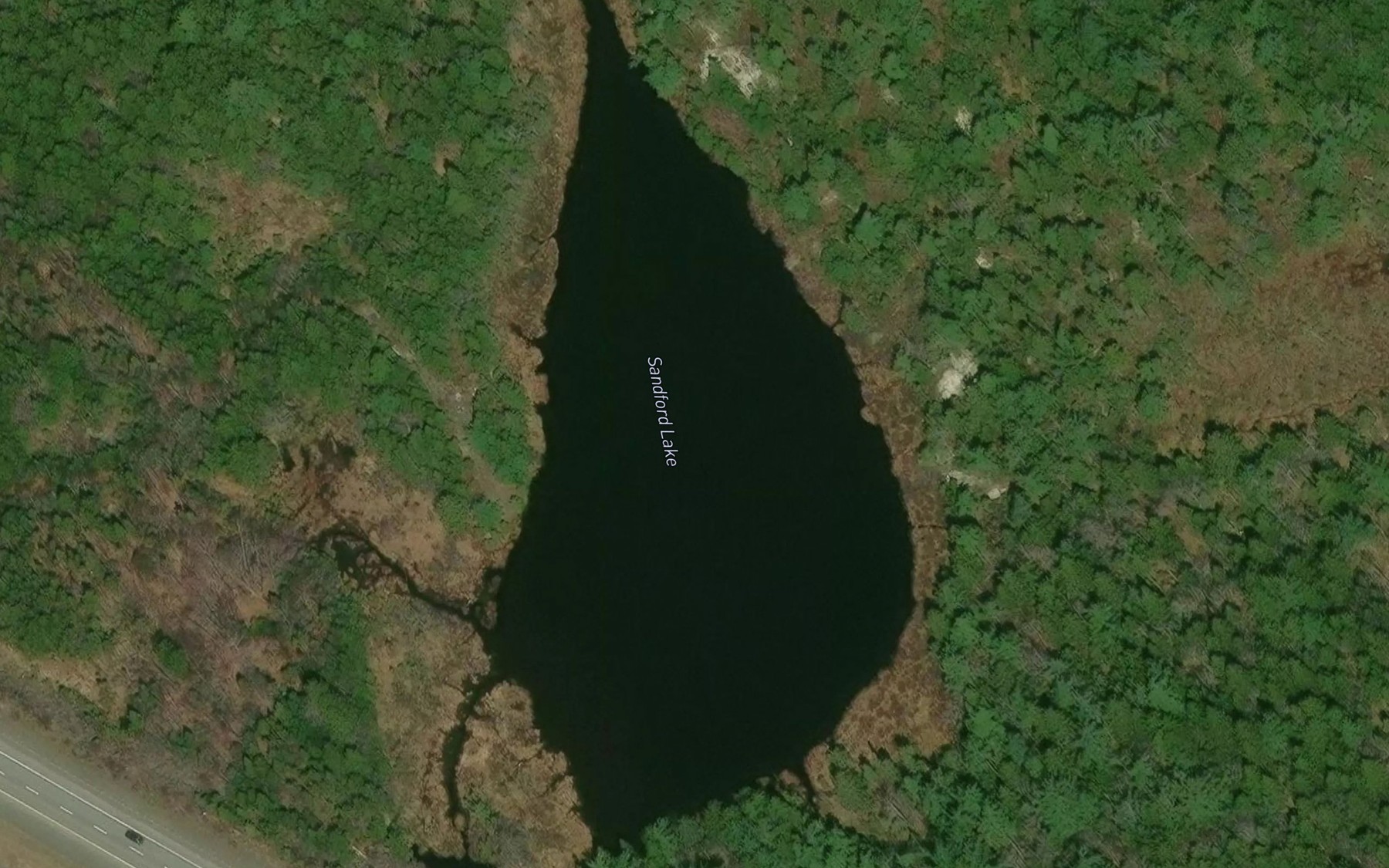 Satellite map of the Sandford Lake