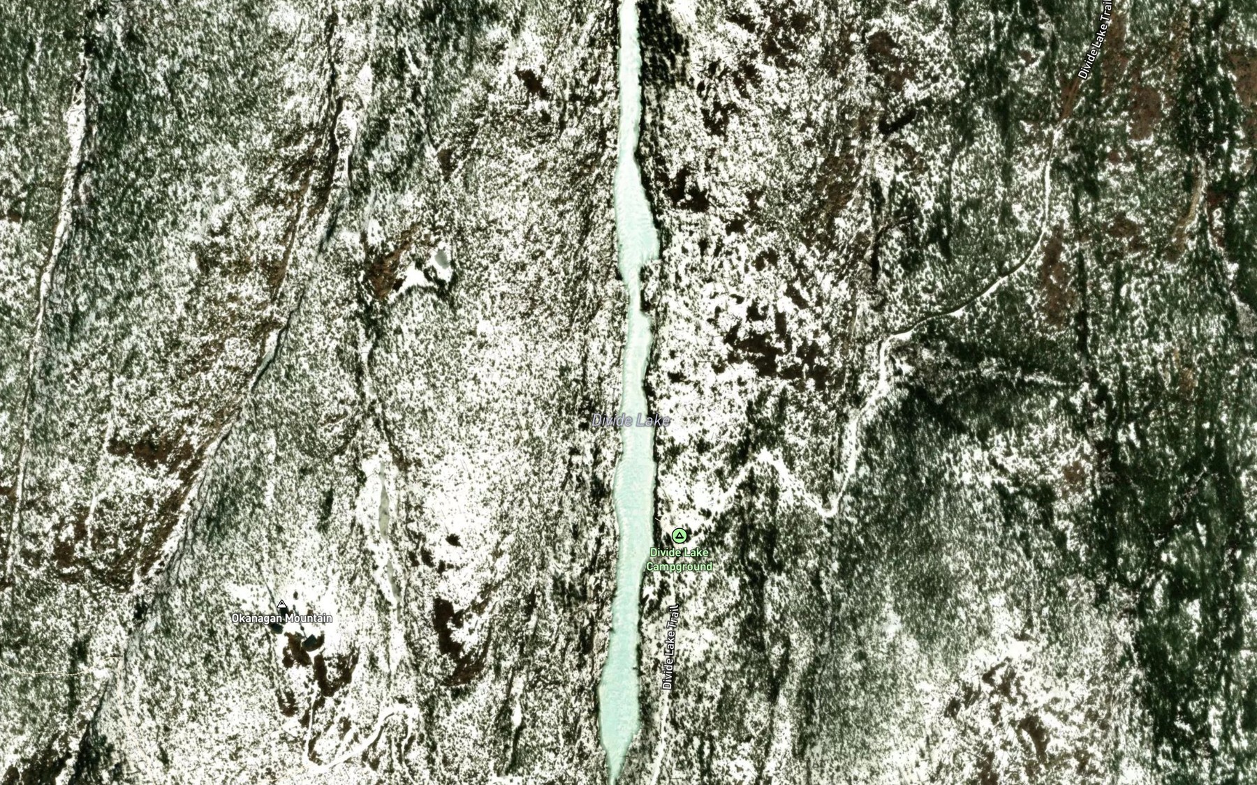 Satellite map of the Divide Lake
