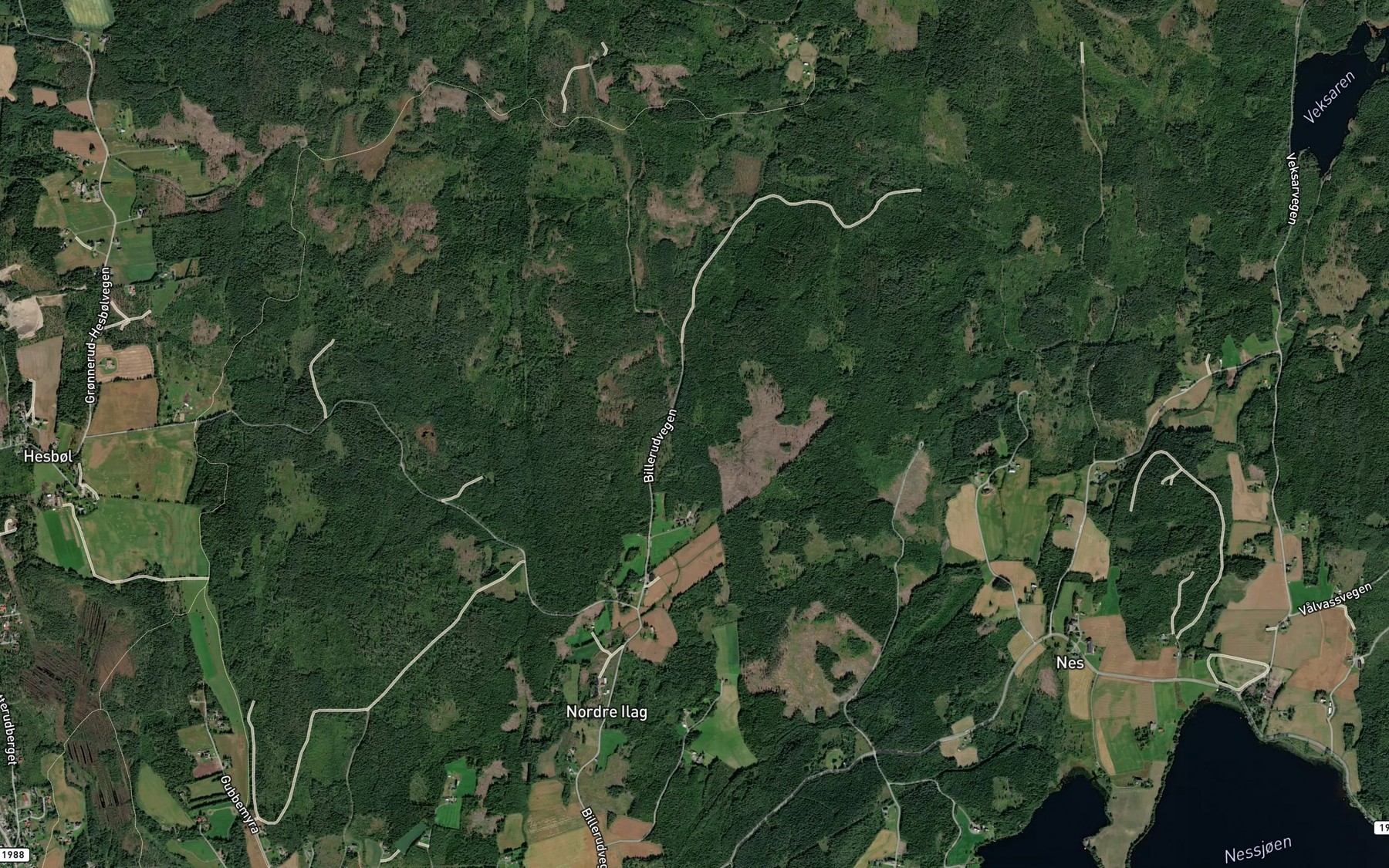 Satellite map of the Langbrumyrbekken