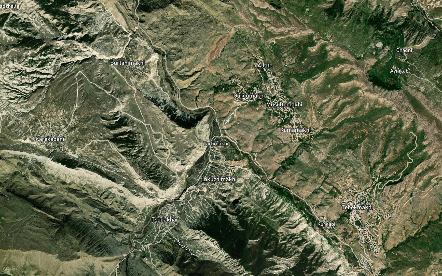 Satellite map of the Akusha