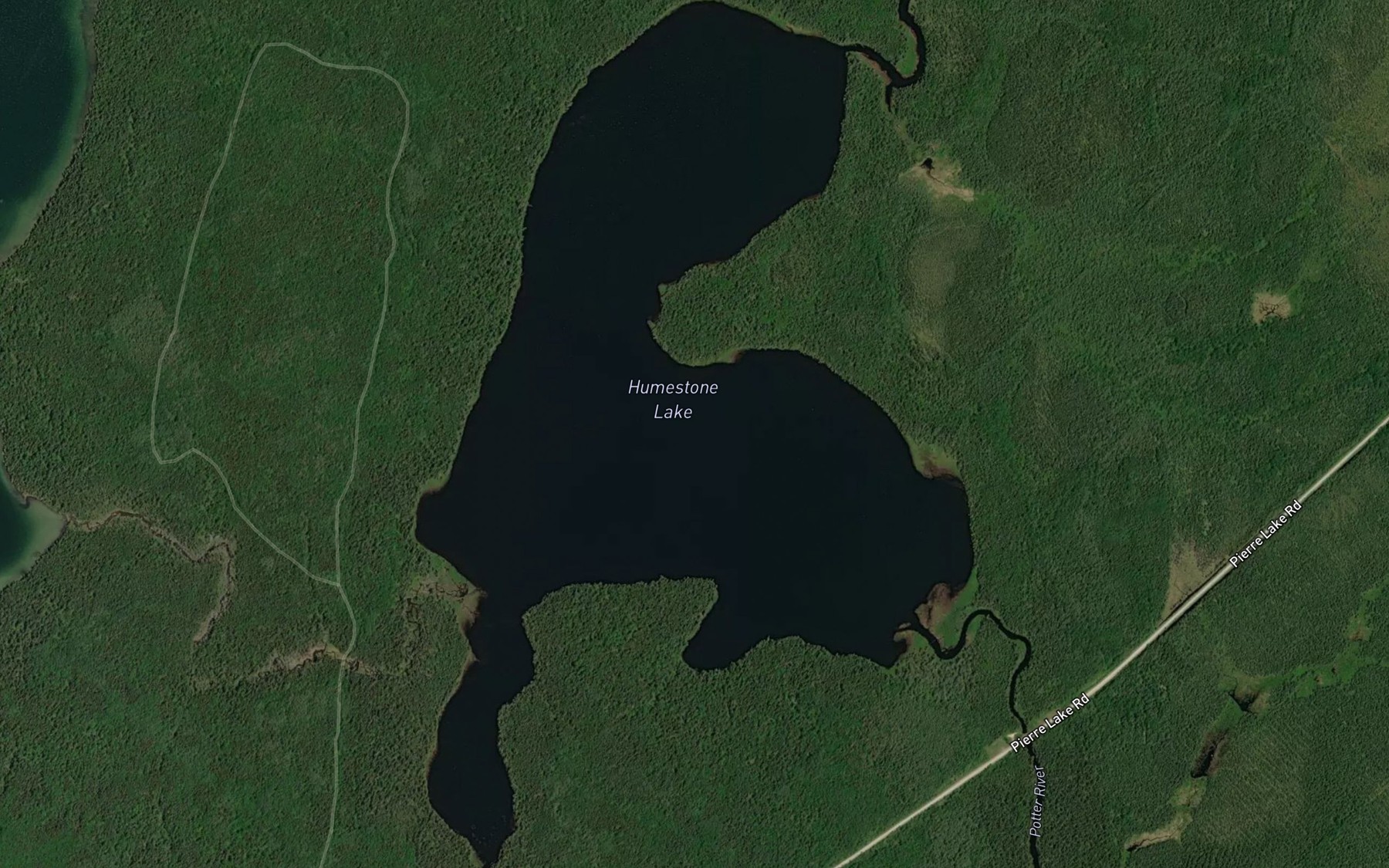 Satellite map of the Humestone Lake