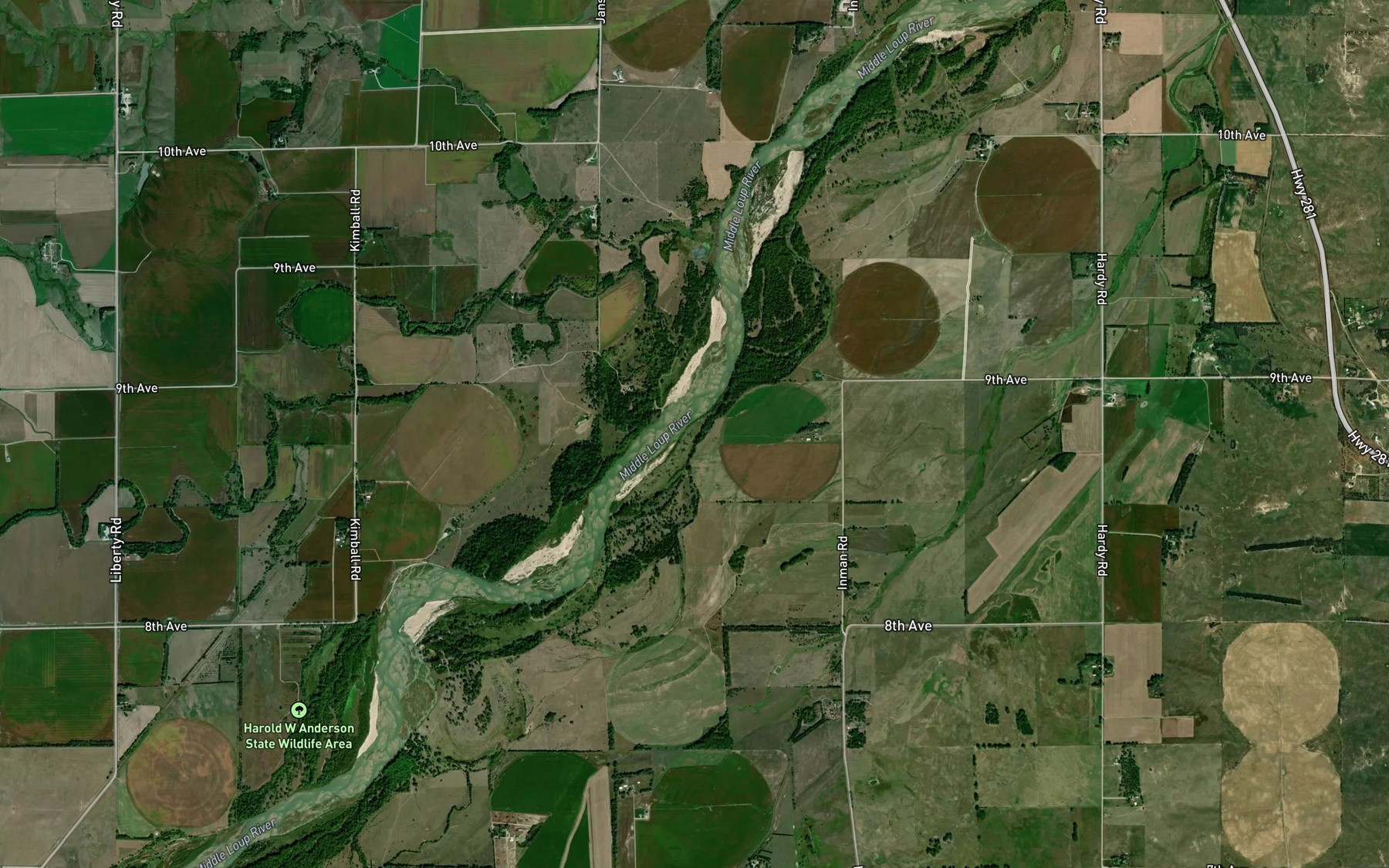 Satellite map of the Big Slough